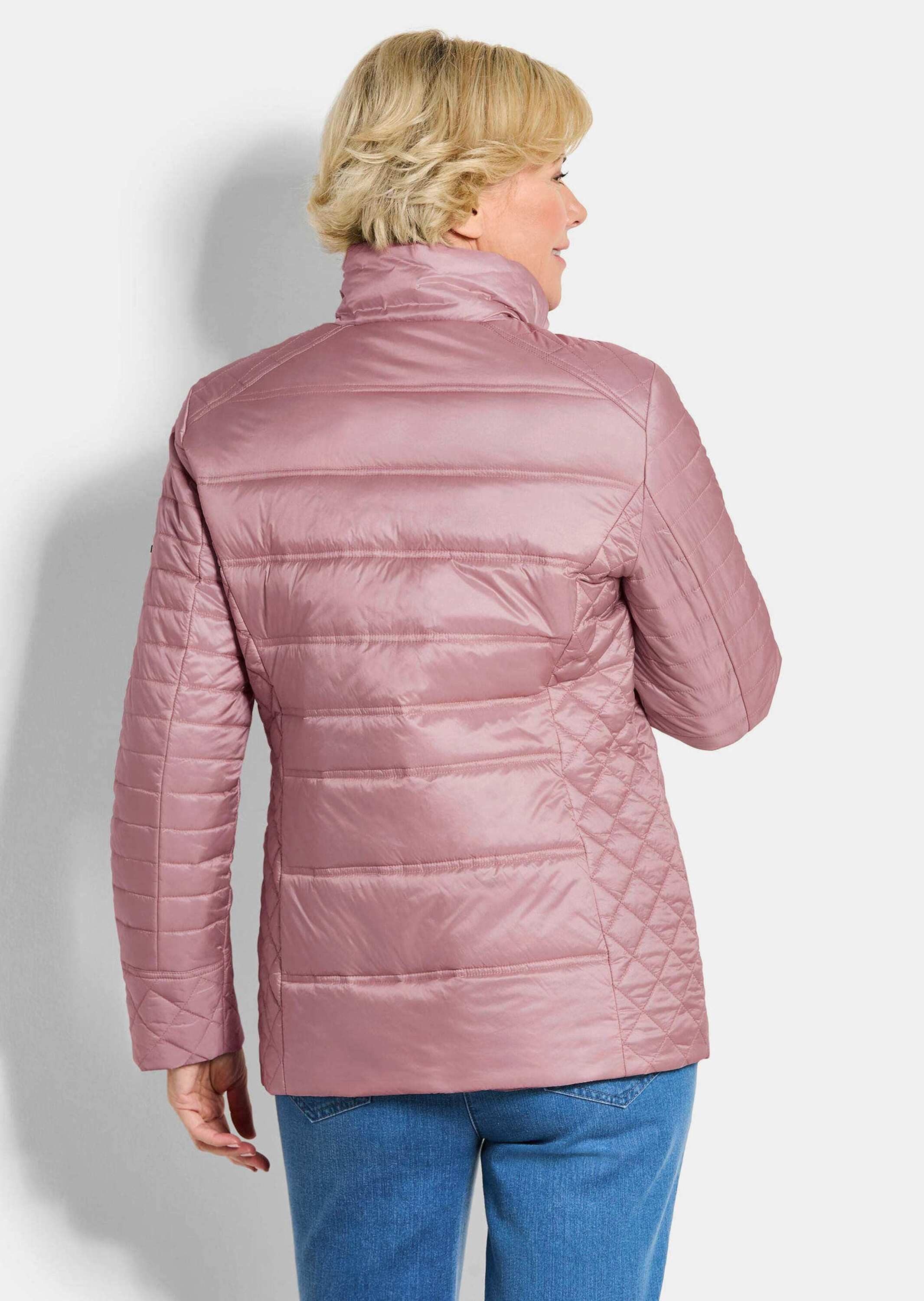 GOLDNER Steppjacke Übergangsjacke mit Muster-Mix Windjacke mit Stehkragen, Reißverschluss, Taschen und Langarm