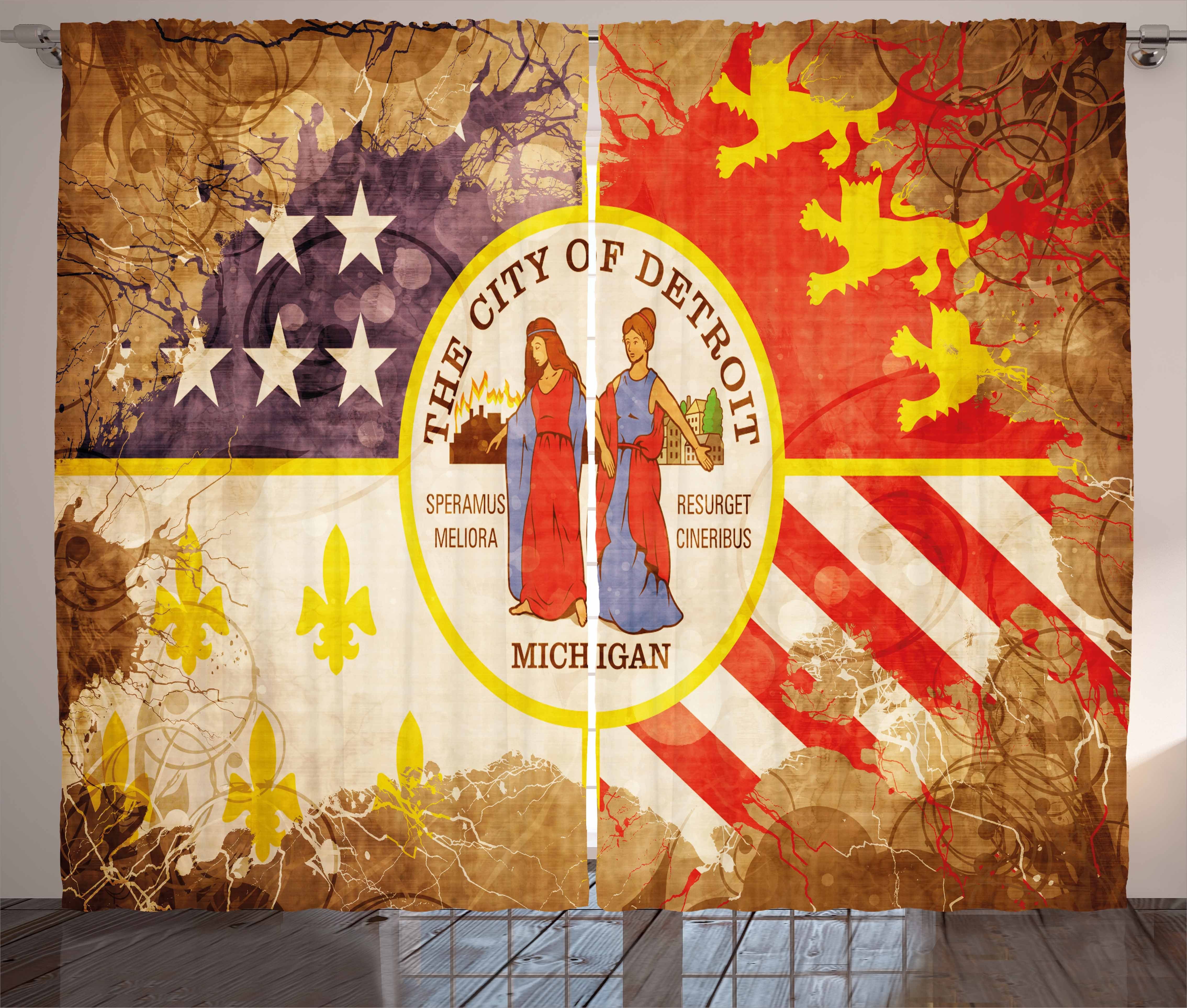 Gardine Schlafzimmer Kräuselband Vorhang Schlaufen Antike und USA-Flagge alte mit Haken, Detroit Abakuhaus