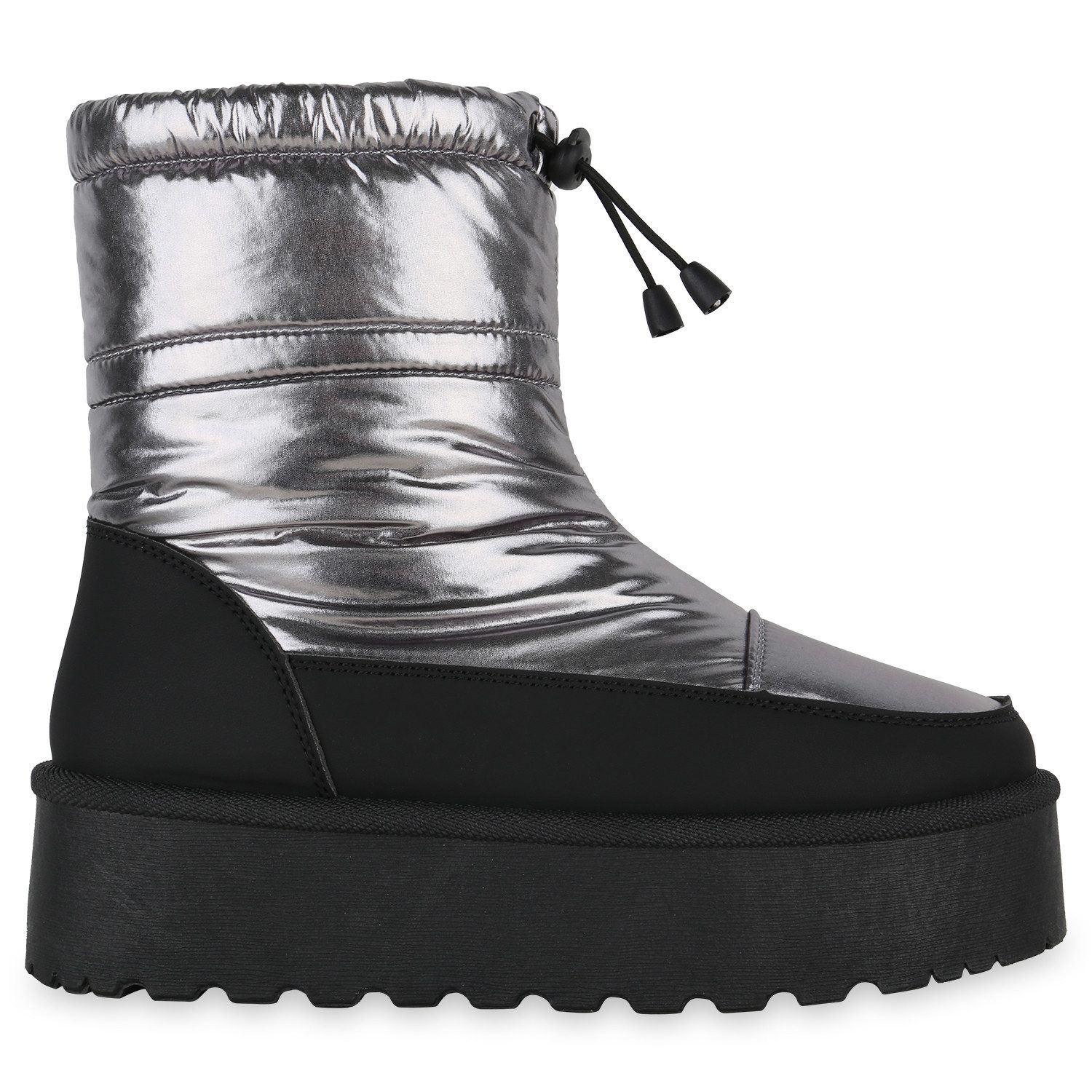 VAN HILL 841496 Winterstiefelette Damen Winter Stiefeletten Elowen Gesteppte Boots mit Plateau – Bild 2 von 4