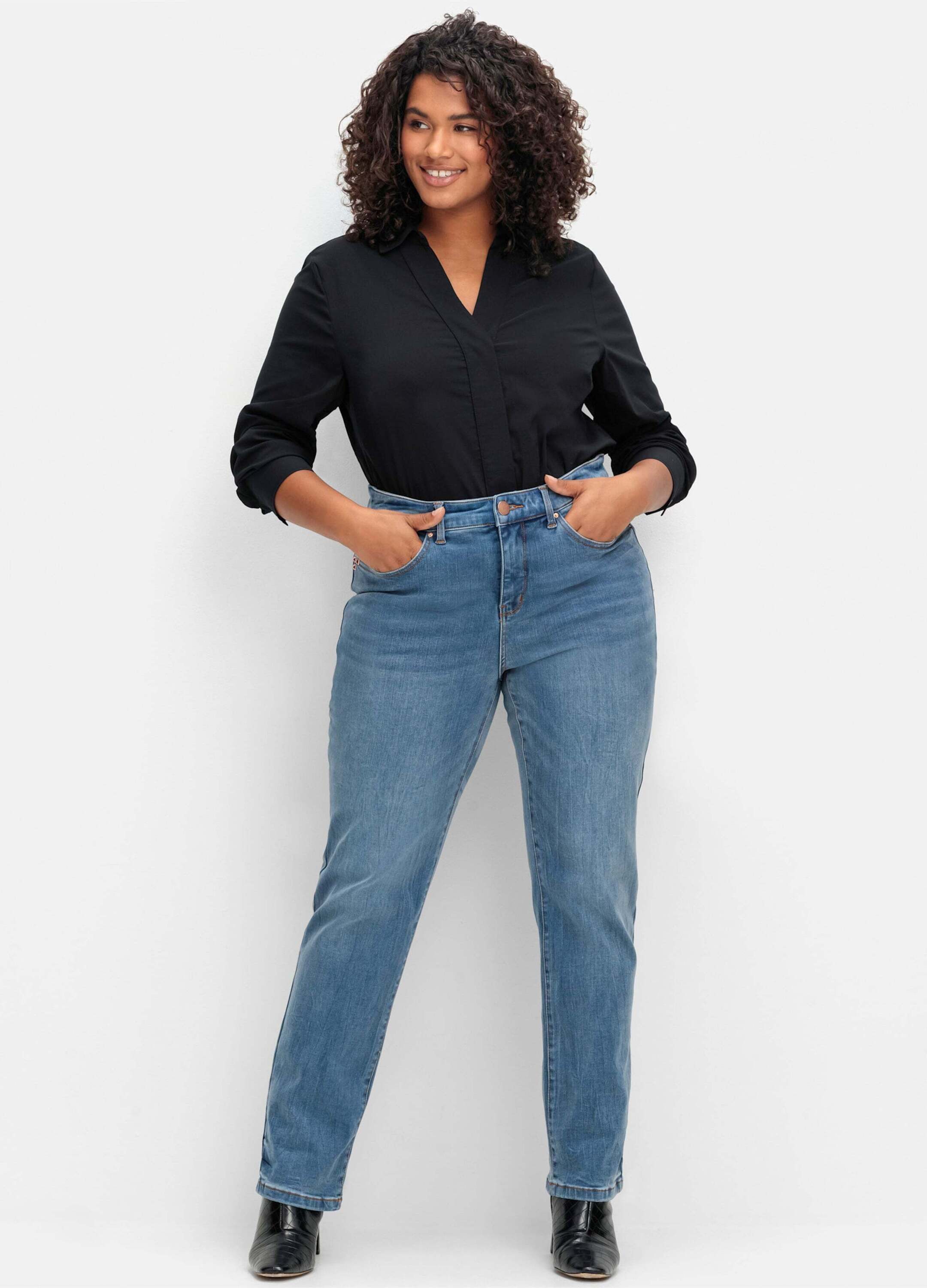 Sheego Bequeme Jeans Jeans komfortabel mit Bodyforming-Effekt