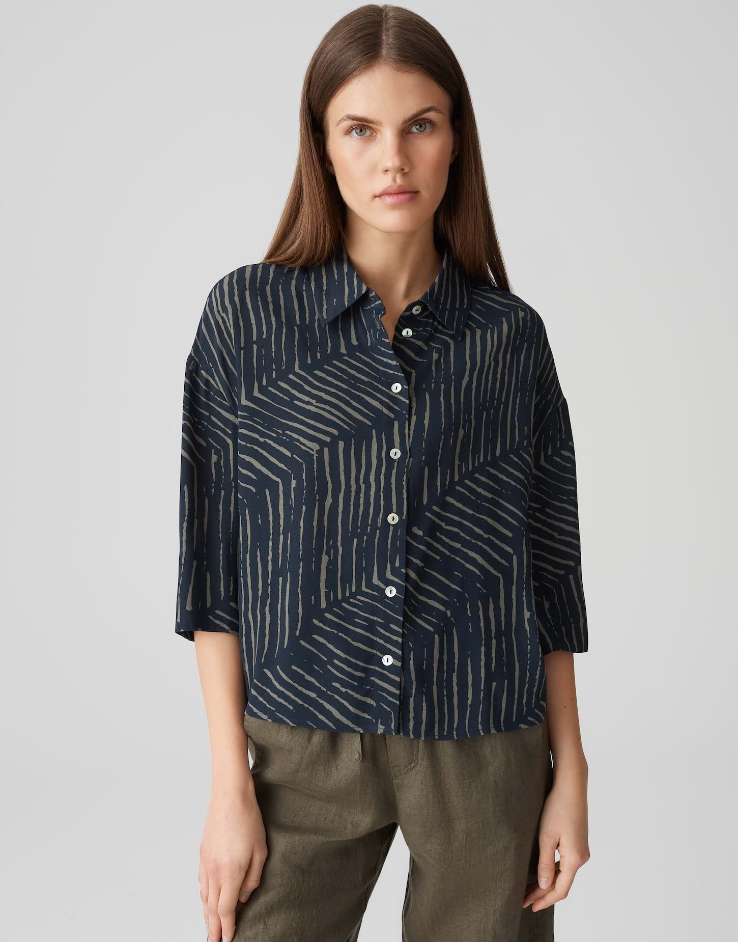 OPUS Kurzarmbluse Fiana palm leaves günstig online kaufen
