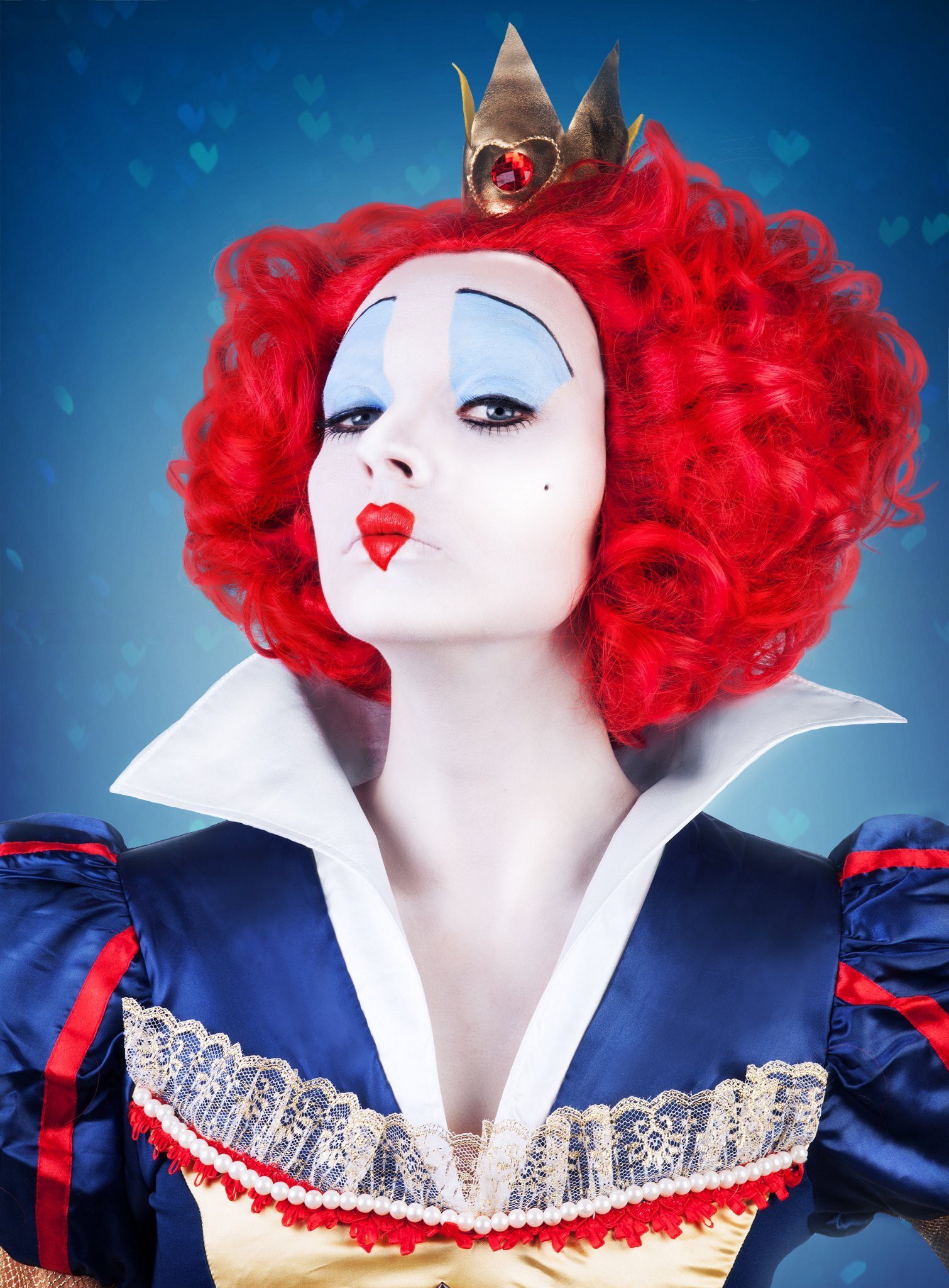 Maskworld Theaterschminke Make-up Set Rote Königin, Halloween Schminkset mit perfekt abgestimmten Komponenten