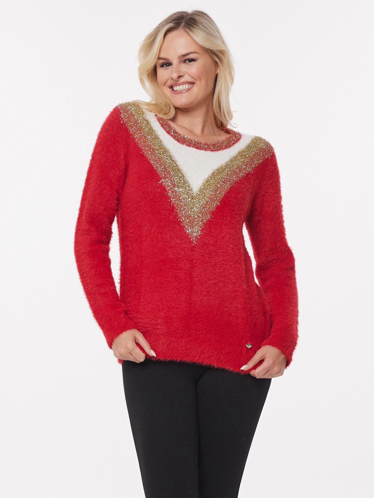 Christian Materne Rundhalspullover Sweater figurbetont aus flauschigem Material