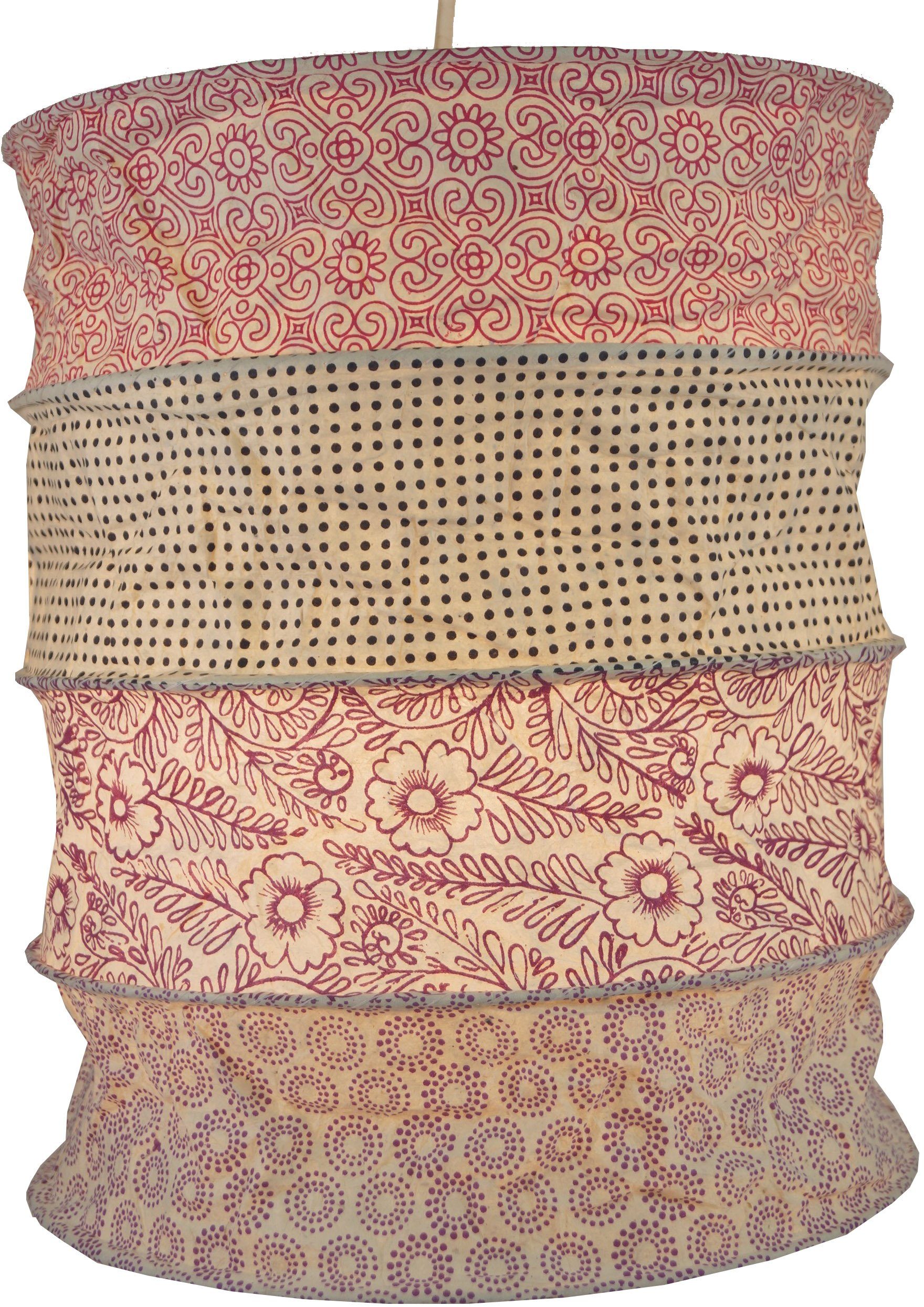 Guru-Shop Lampenschirm Runde Papier Hängelampe, Lokta..