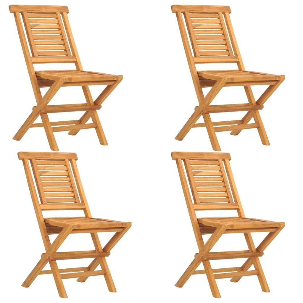 Stk 4 Massivholz Teak Gartenstühle Klappbar cm Gartenstuhl vidaXL 47x63x90