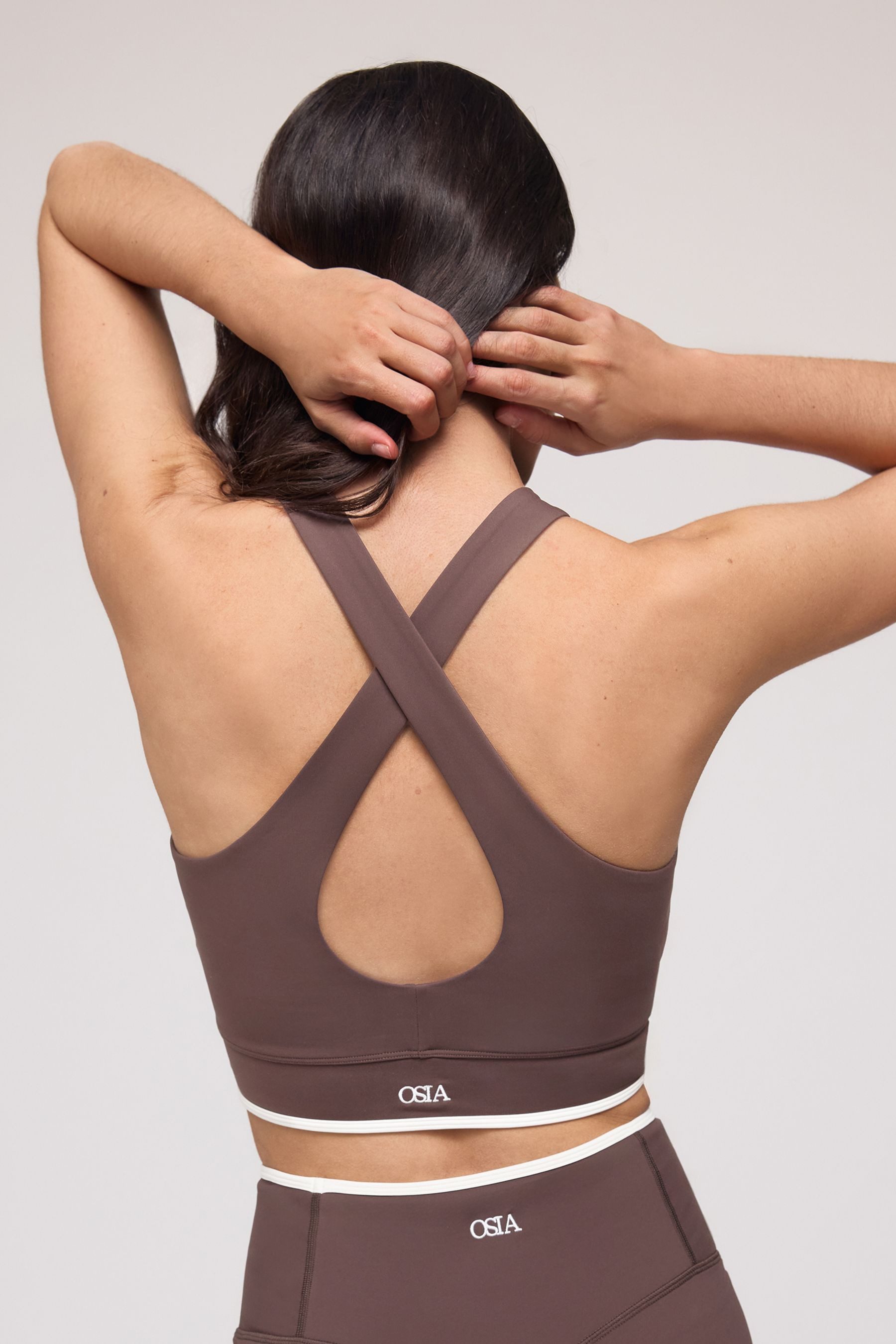 Osia Crop-Top OSIA hochgeschlossenes Kurztop mit Randstreifen (1-tlg)