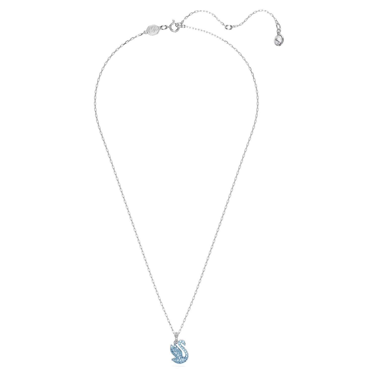 Swarovski Kette mit Anhänger Swan blau|...