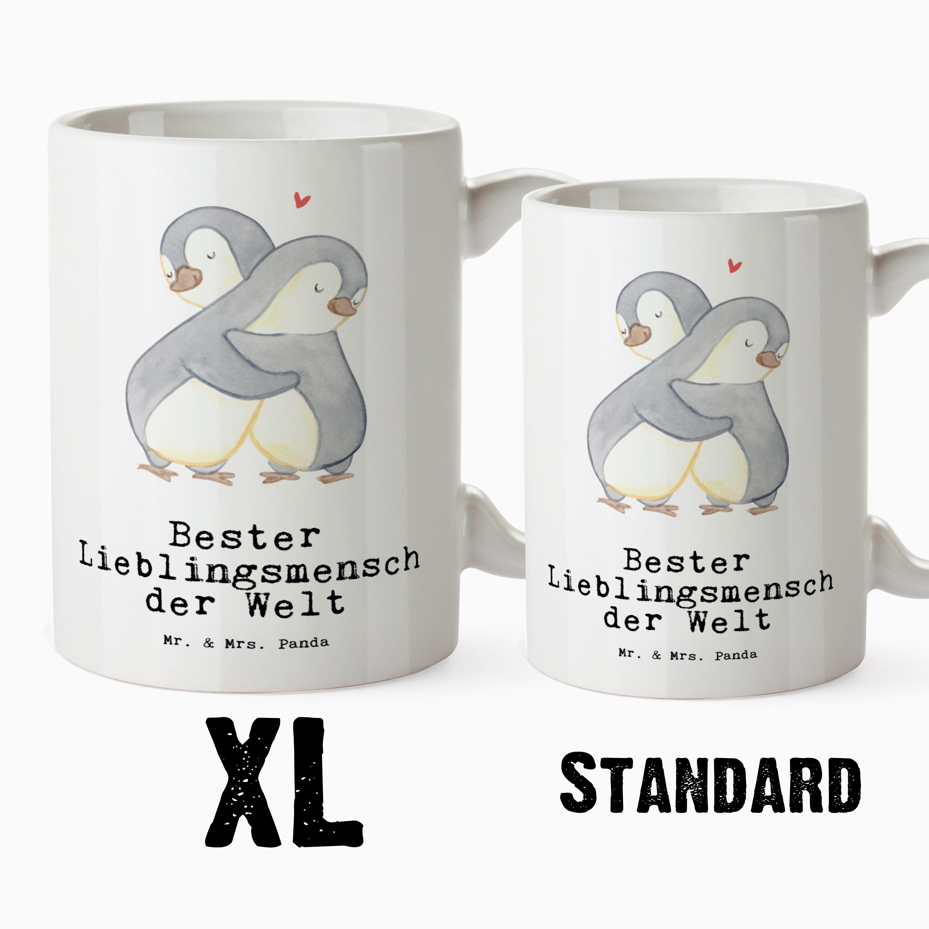 Mr. & XL XL der Weiß - Keramik Lieblingsmensch Panda Bester Welt Mrs. Tasse Tasse - Pinguin Tasse, Geschenk