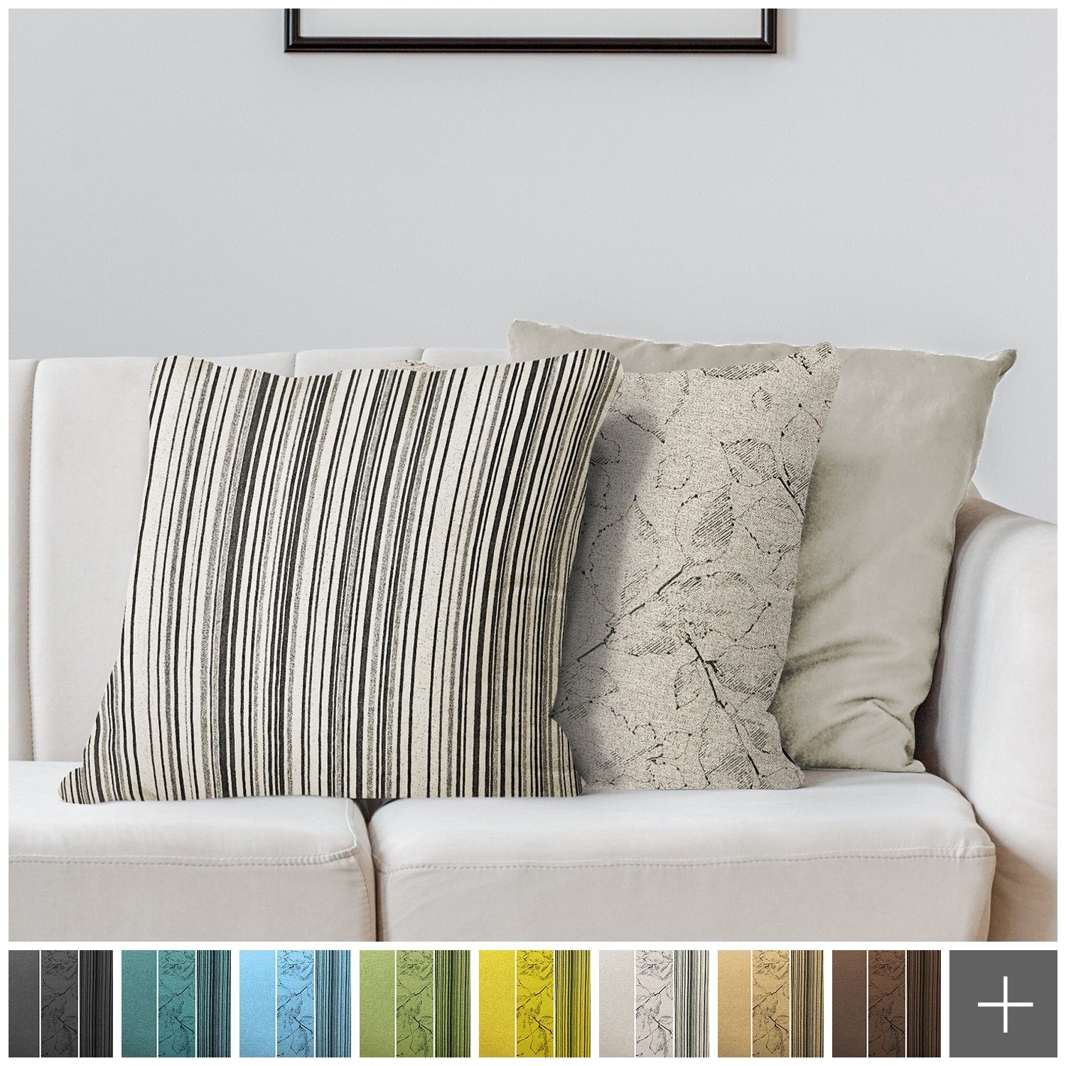 novely Dekokissen novely® 3er-SET DEKOKISSEN Couch Sofakissen Kissenbezug Füllung Zierki