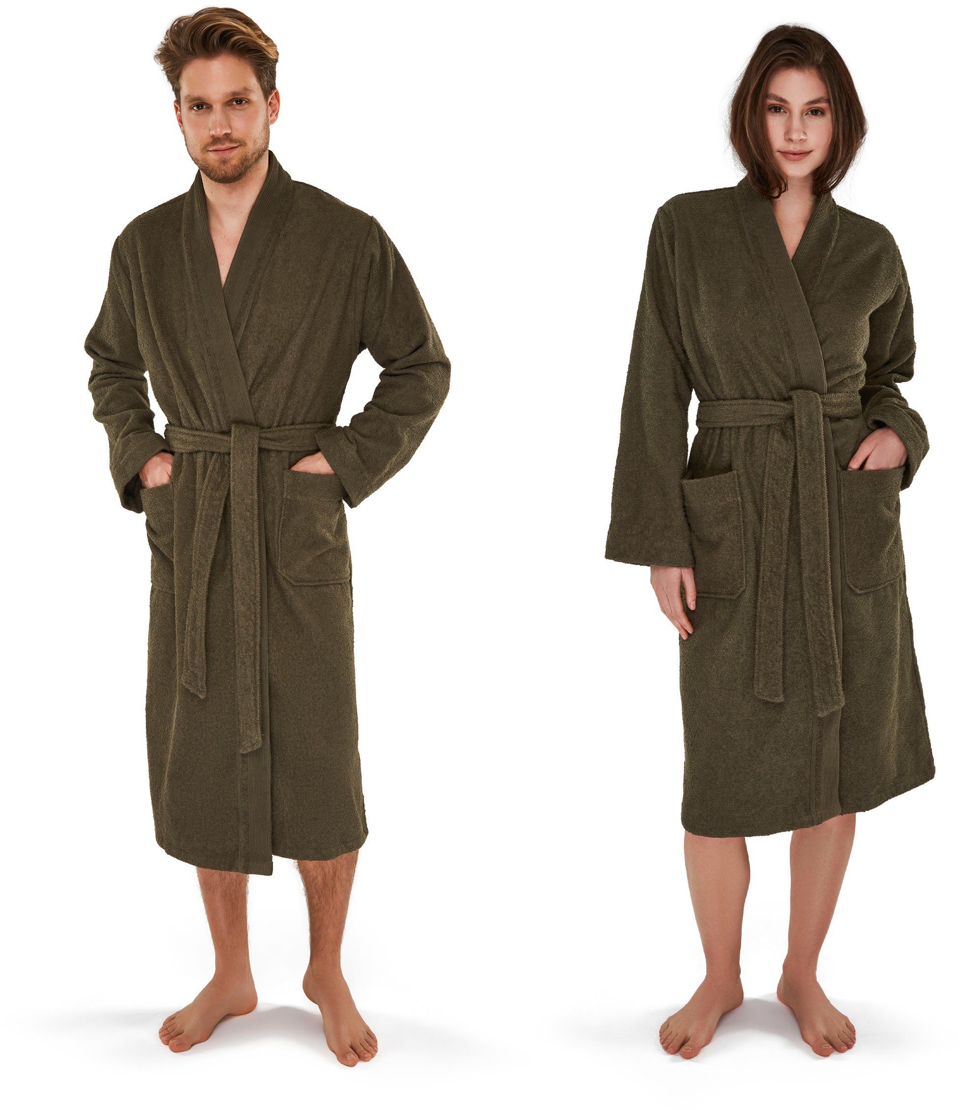 Möve Kimono Wellbeing, Langform, Walkfrottier, Kimono-Kragen, Gürtel, in modernem Uni