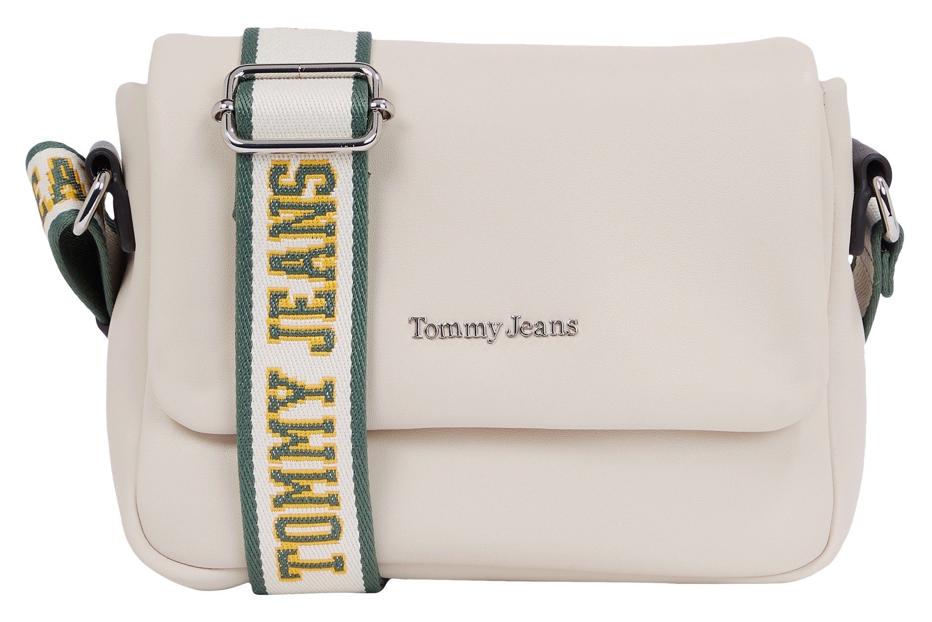 Tommy Jeans Umhängetasche TJW CITY GIRL FLAP CROSSOVER, mit Markenlogo auf  dem Schulterriemen