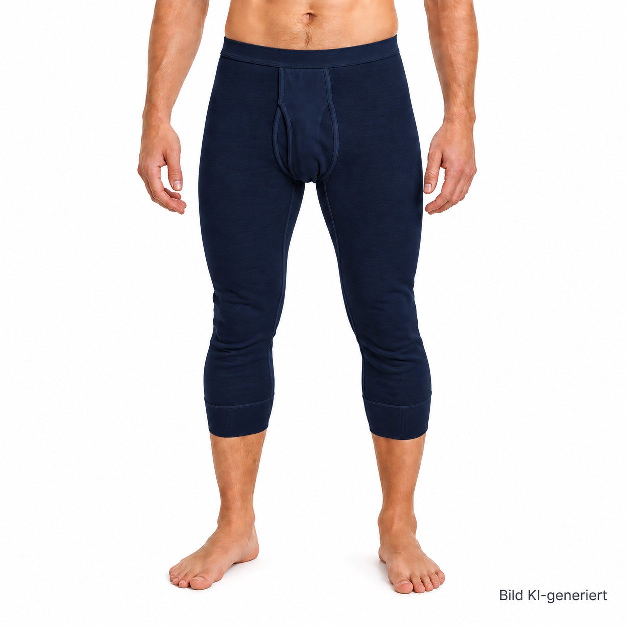 HERMKO Lange Unterhose 3440 mit Eingriff, Bio-Baumwolle, ¾ lang, wadenlang, Weichbund