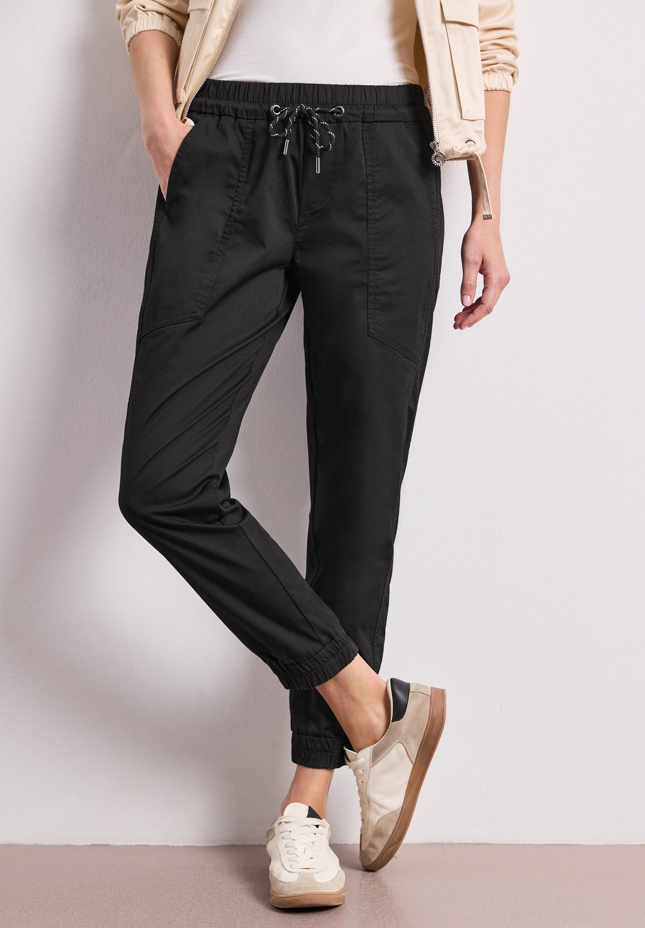 STREET ONE Jogger Pants aus Baumwolle mit Stretchanteil