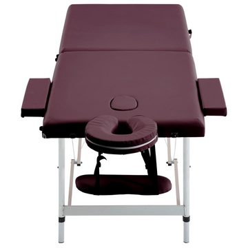 vidaXL Massageliege Massagetisch Klappbar 2 Zonen Aluminium Dunkellila