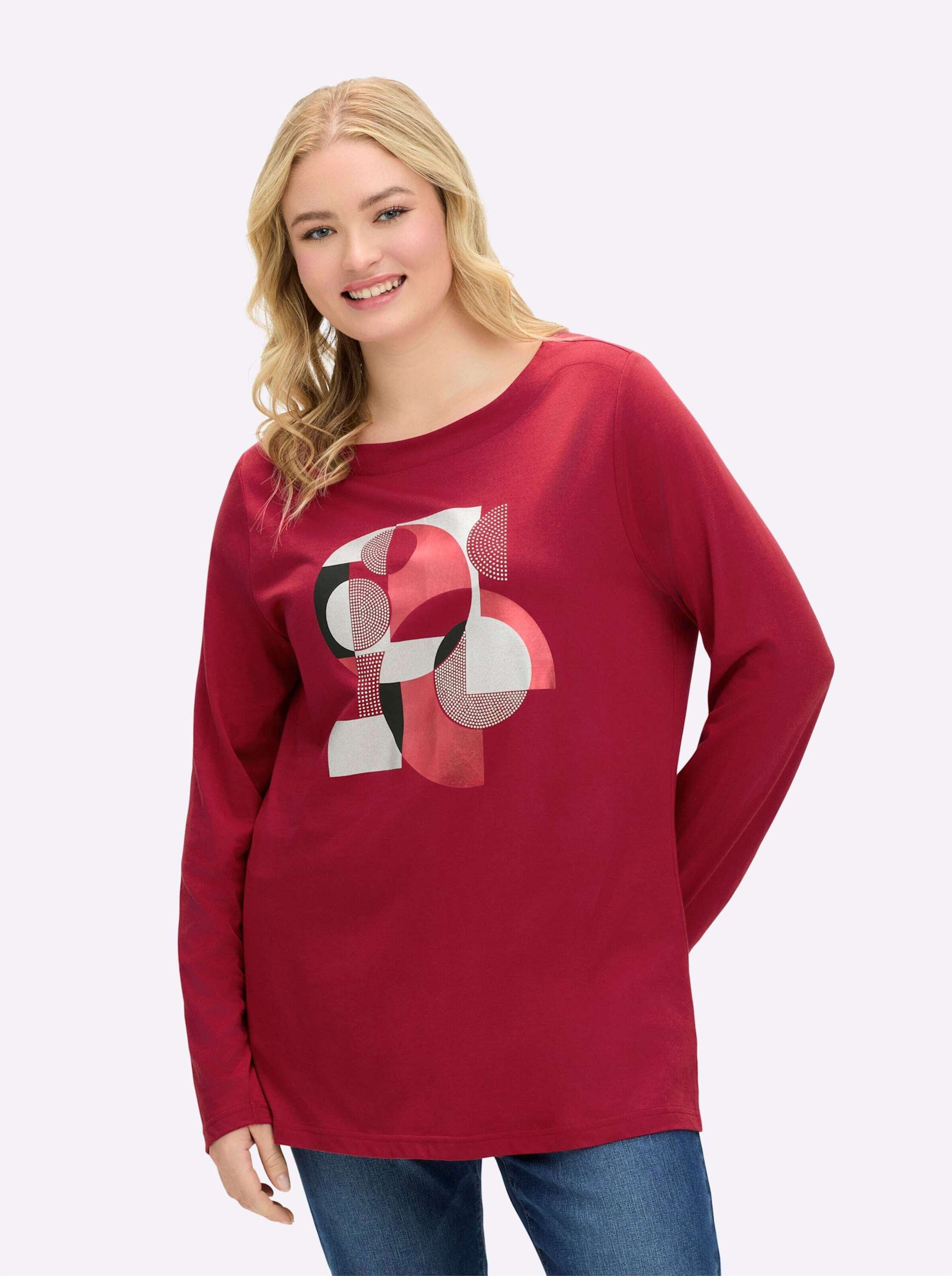 Sheego T-Shirt Langarm-Shirt Langarm