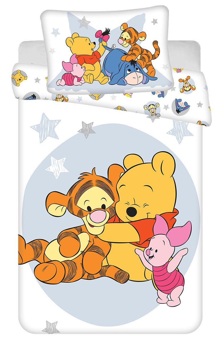 Disney Kinderbettwäsche Disney Winnie Puuh Babybettwäsche 100 x 135 + 40 x 60 cm Baumwolle, Renforcé, 2 teilig