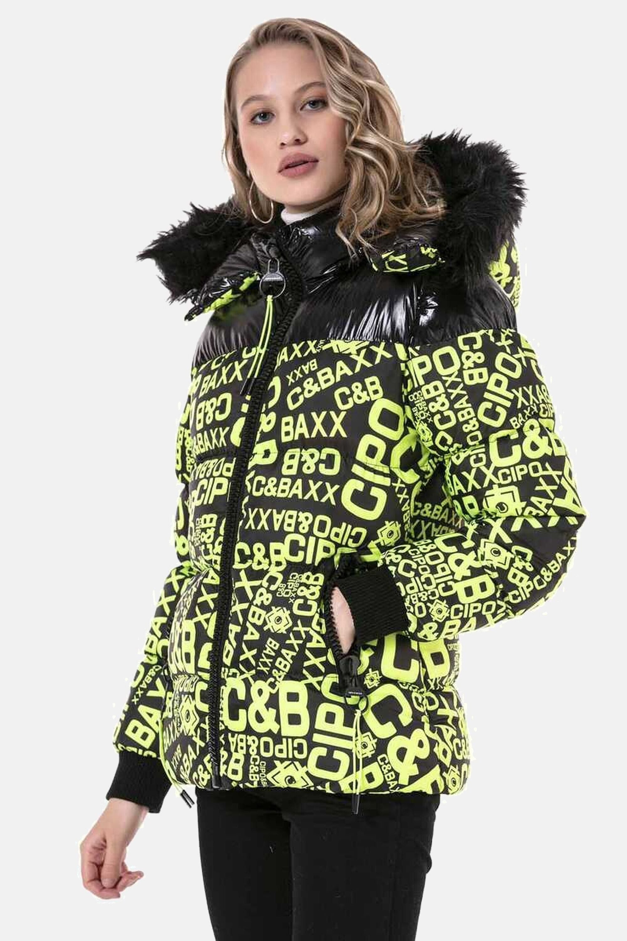Cipo & Baxx Winterjacke Jacken mit modischem Allover-Print, WM129 – Bild 4 von 5