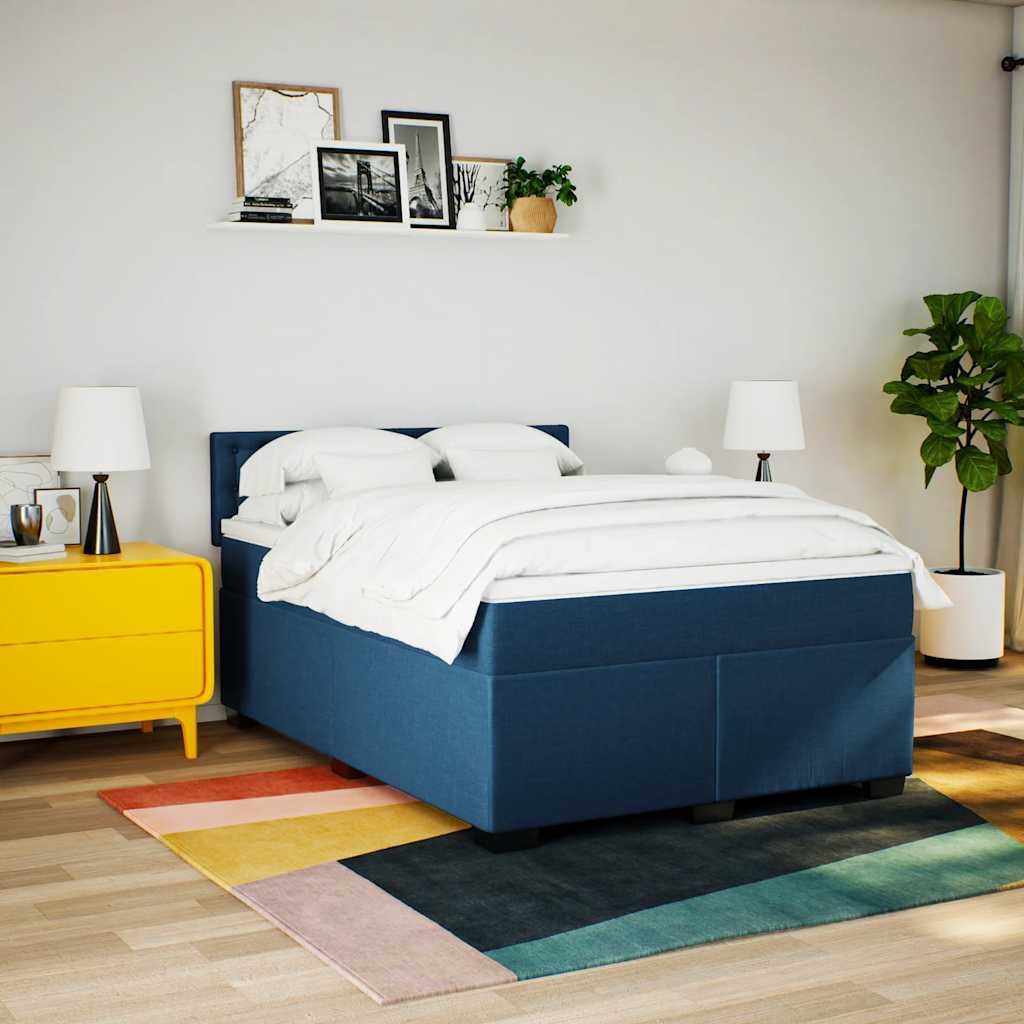 vidaXL Bett Boxspringbett mit Matratze Blau günstig online kaufen