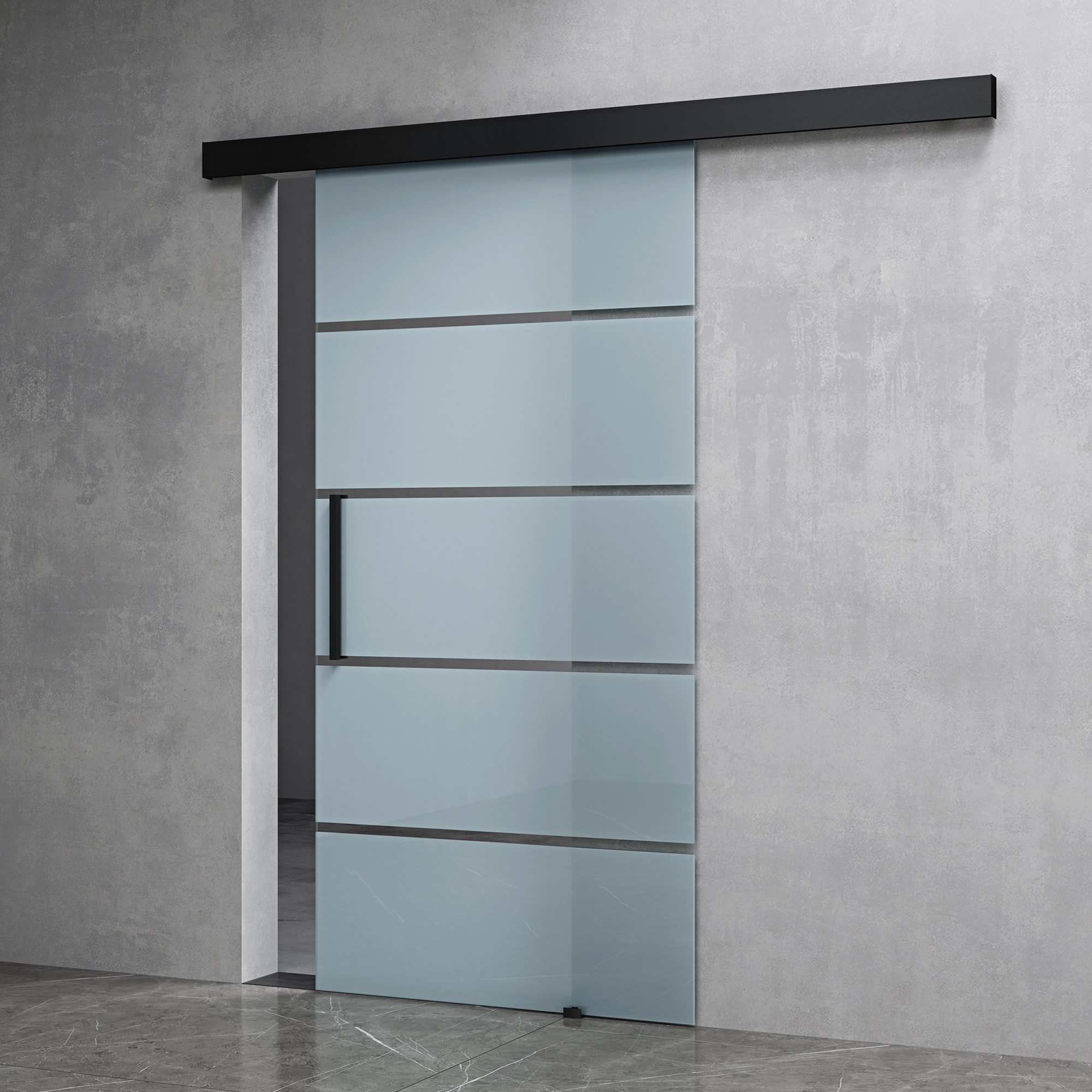 Mai & Mai Glasschiebetür komplettset Teilsatiniert günstig online kaufen