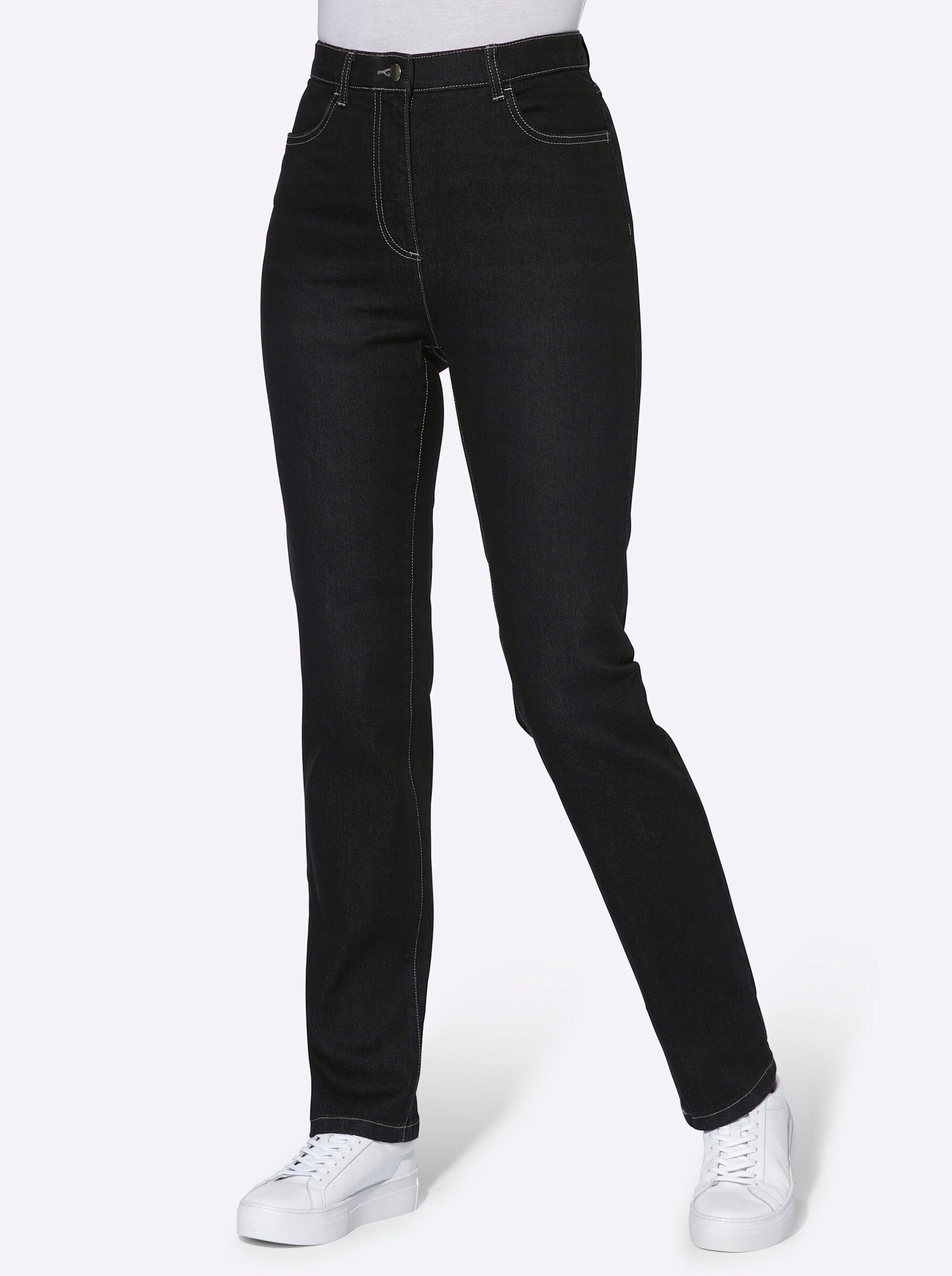 Sieh an! Bequeme Jeans Jeans komfortabel mit elastischem High-Waist-Bund – Bild 4 von 5