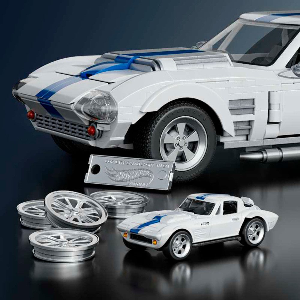 Mattel® Model Kit Mattel Brick Shop Hot Wheels, ELITE SERIES CORVETTE, 1:16 scale, (918 pieces)