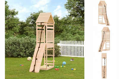 vidaXL Spielhaus Spielturm mit Kletterwand Massivholz Kiefer Kinder Garten Kletterturm