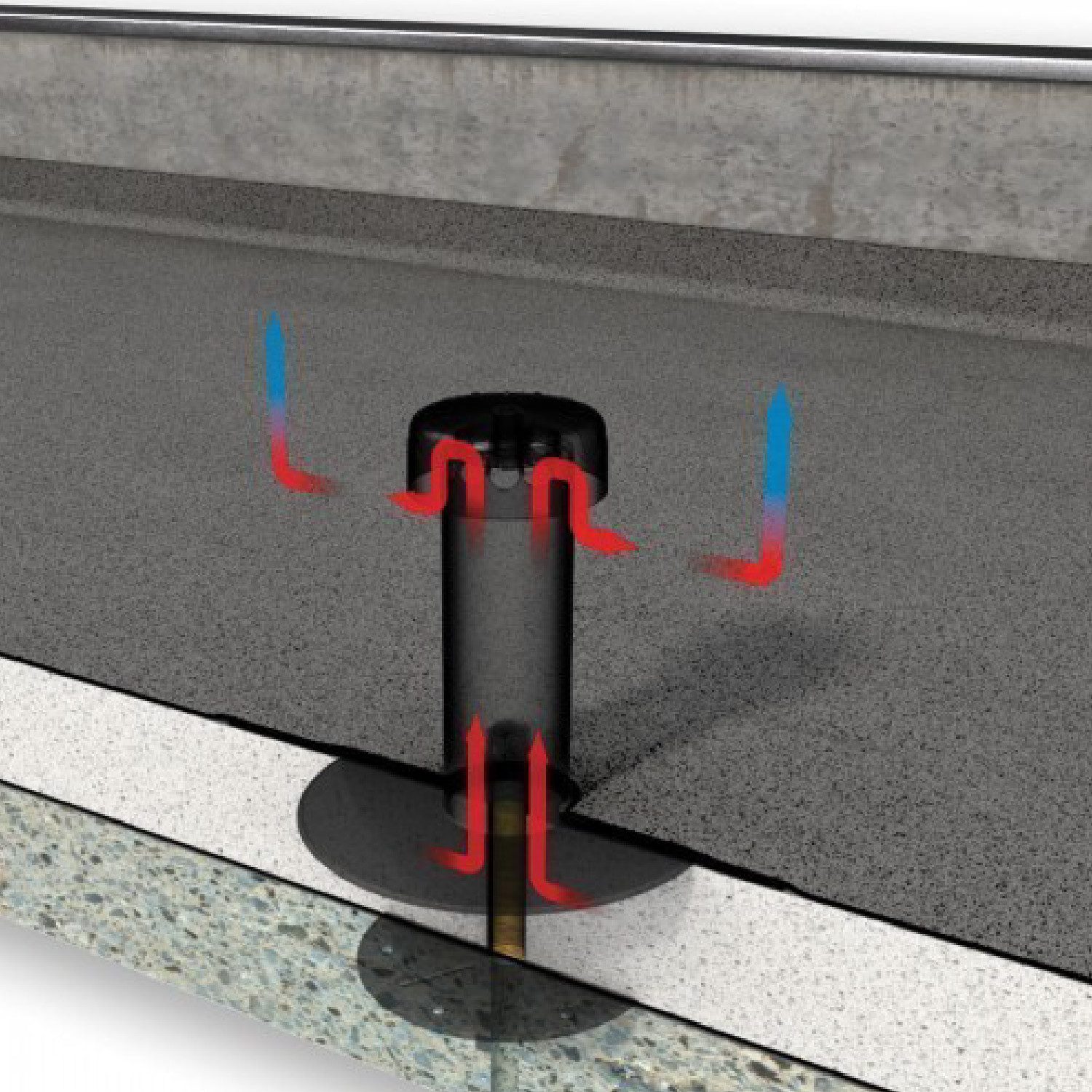 Klöber Dachdurchführung Flachdach Lüfterelement DN 125 mit universellem Klemmflansch, PVC