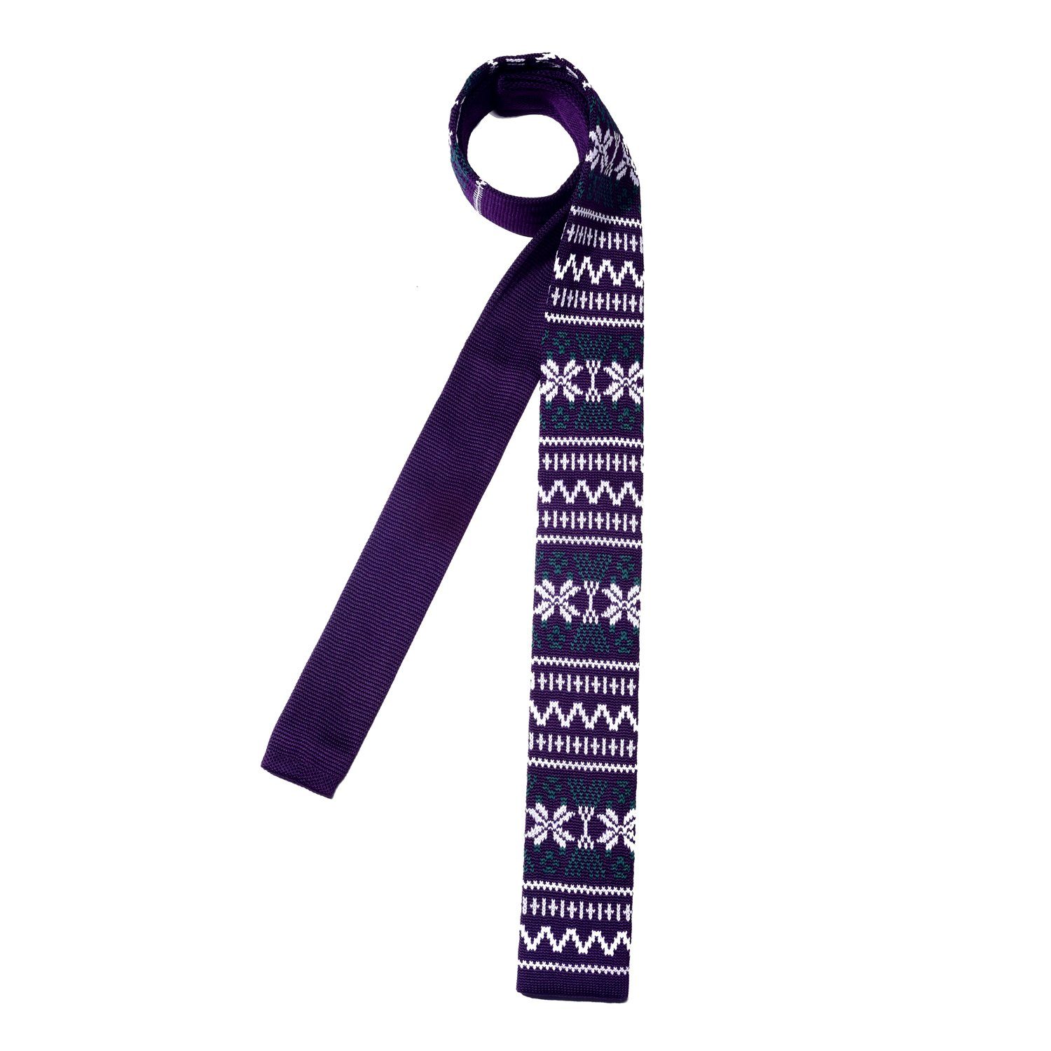 1-St) Veranstaltungen oder für lila (Packung, Wollkrawatte Krawatte 5 cm DonDon Retro-Look, festliche Strickkrawatte, Krawatte Büro schmale