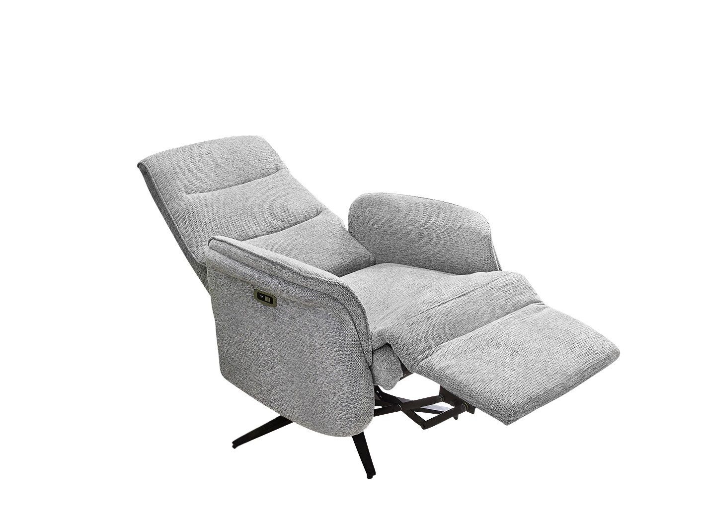 luma-home Relaxsessel 15600 (TV-Sessel mit zweimotorischer Verstellung, Relaxfunktion B74/T89/H108 cm), Heizung im Rücken, Massagefunktion, Federkern, Chenille-Bezug in Grau