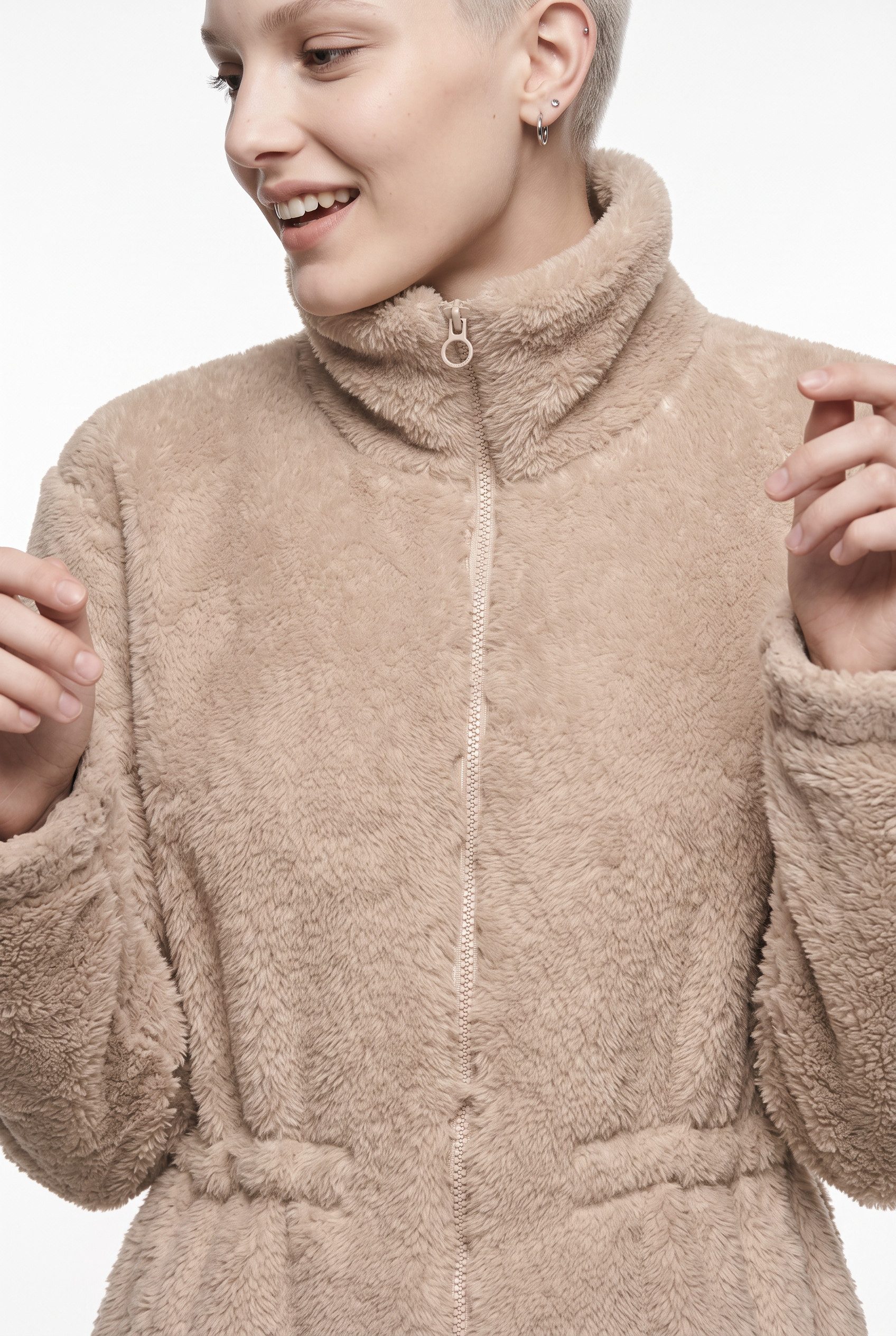 ONLY Plüschjacke ONLCONTACT COAT CC OTW Kunstfaser, Plüsch – Bild 3 von 5