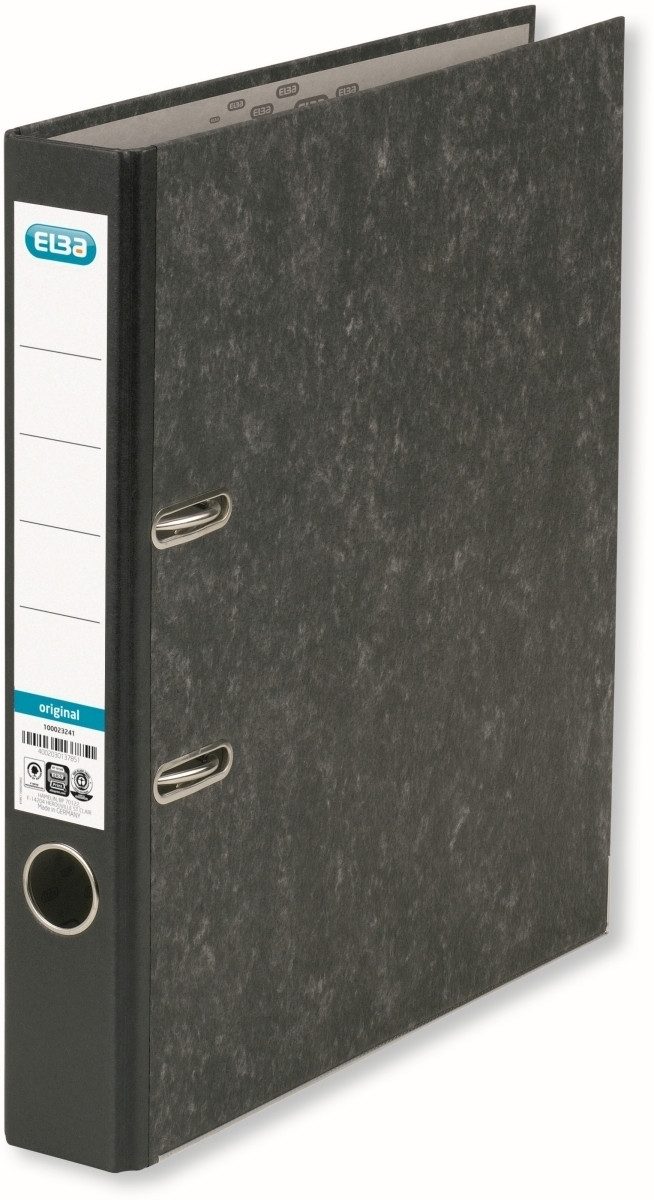 ELBA Aktenordner Ordner Wolkenmarmor smart A4 50mm schwarz
