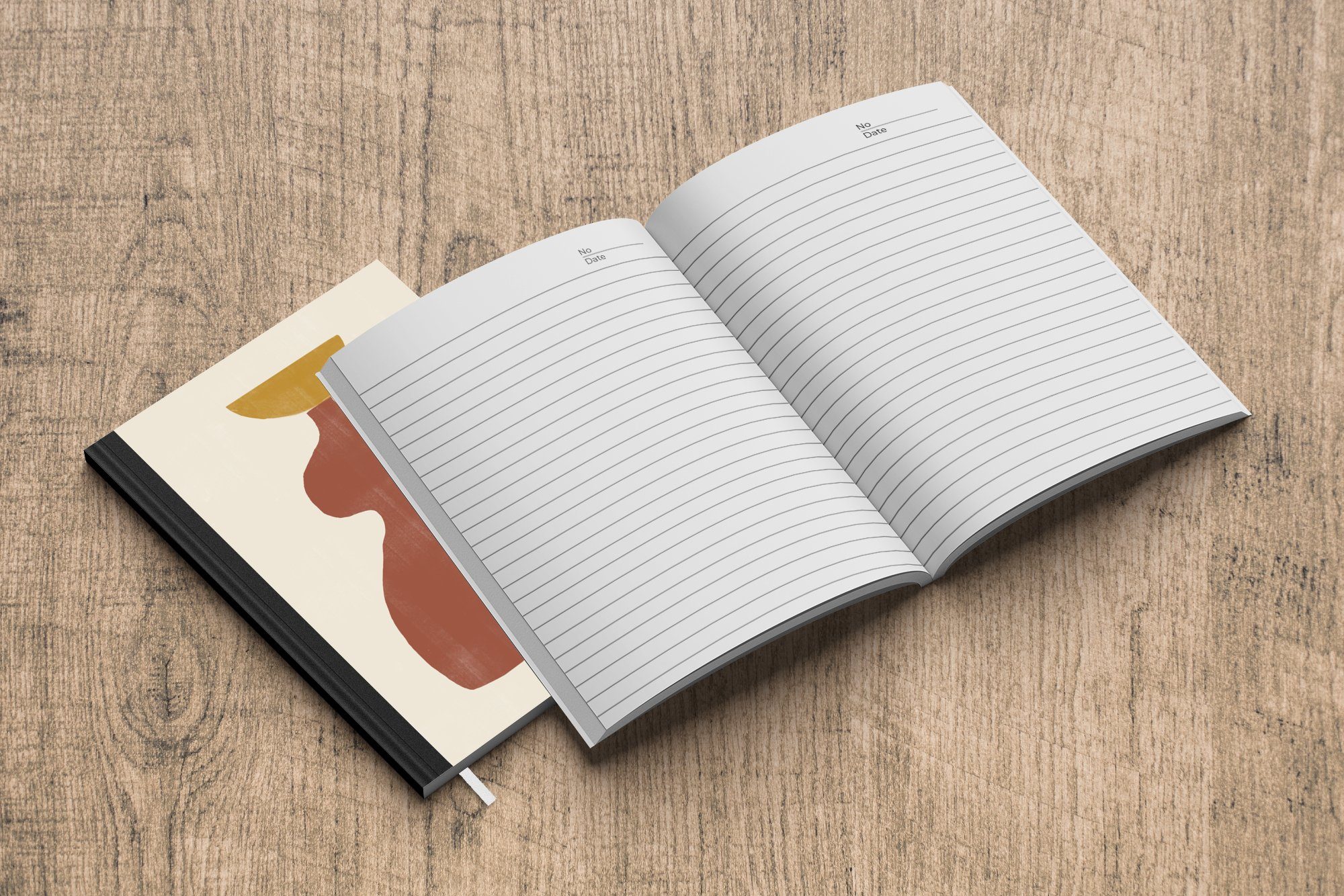 Formen Notizbuch Merkzettel, Abstrakt Pastell 98 - Seiten, Tagebuch, - MuchoWow A5, Journal, Braun, Notizheft, Haushaltsbuch -