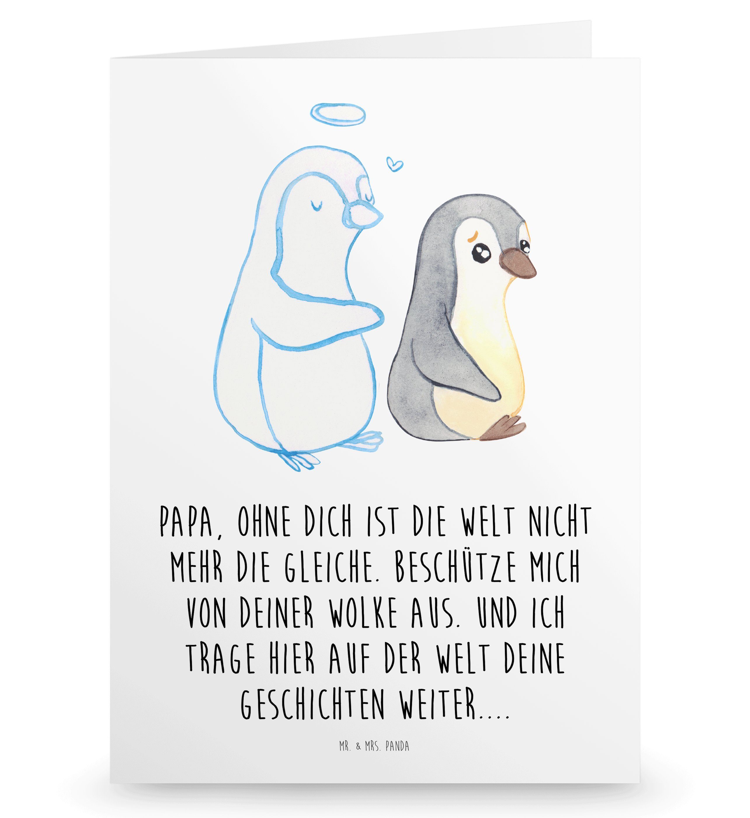 Mr. & Mrs. Panda Beileidskarte Trauer Papa - Weiß - Kondolenzkarte, Klappkarte, Beileidskarte, Tod