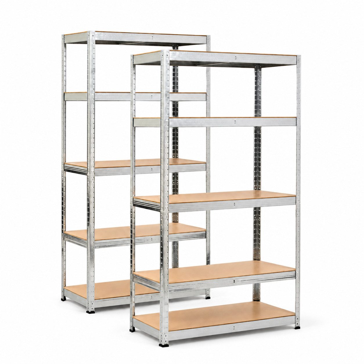 Roysson Home Schwerlastregal Metallregal EasySHELF 2er Set 180x90x40 cm Steckregale Lagerregale, Set 2-tlg., mit 10 Böden bis 1750 kg Gesamtbelastung
