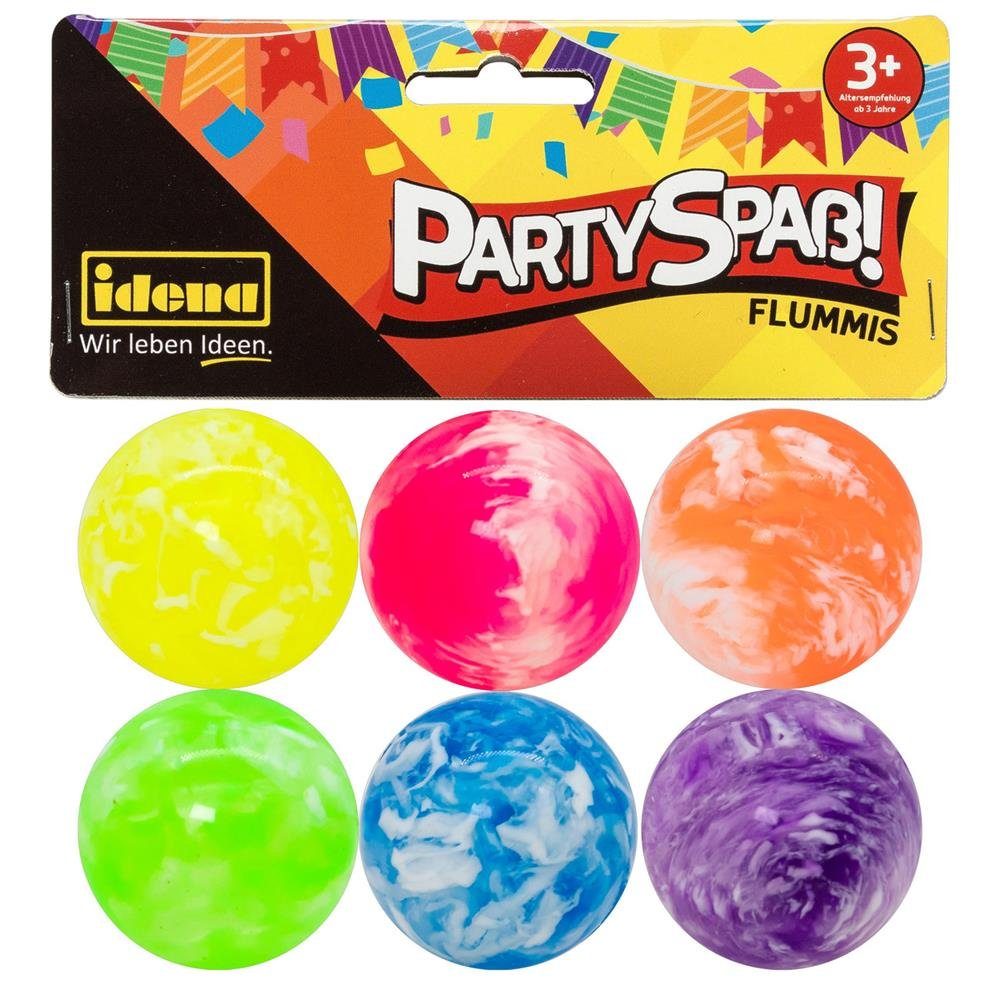 Idena Flummi Partyspaß Flummis 6 Stück, in leuchtenden Farben Mitgebsel Kindergeburtstag