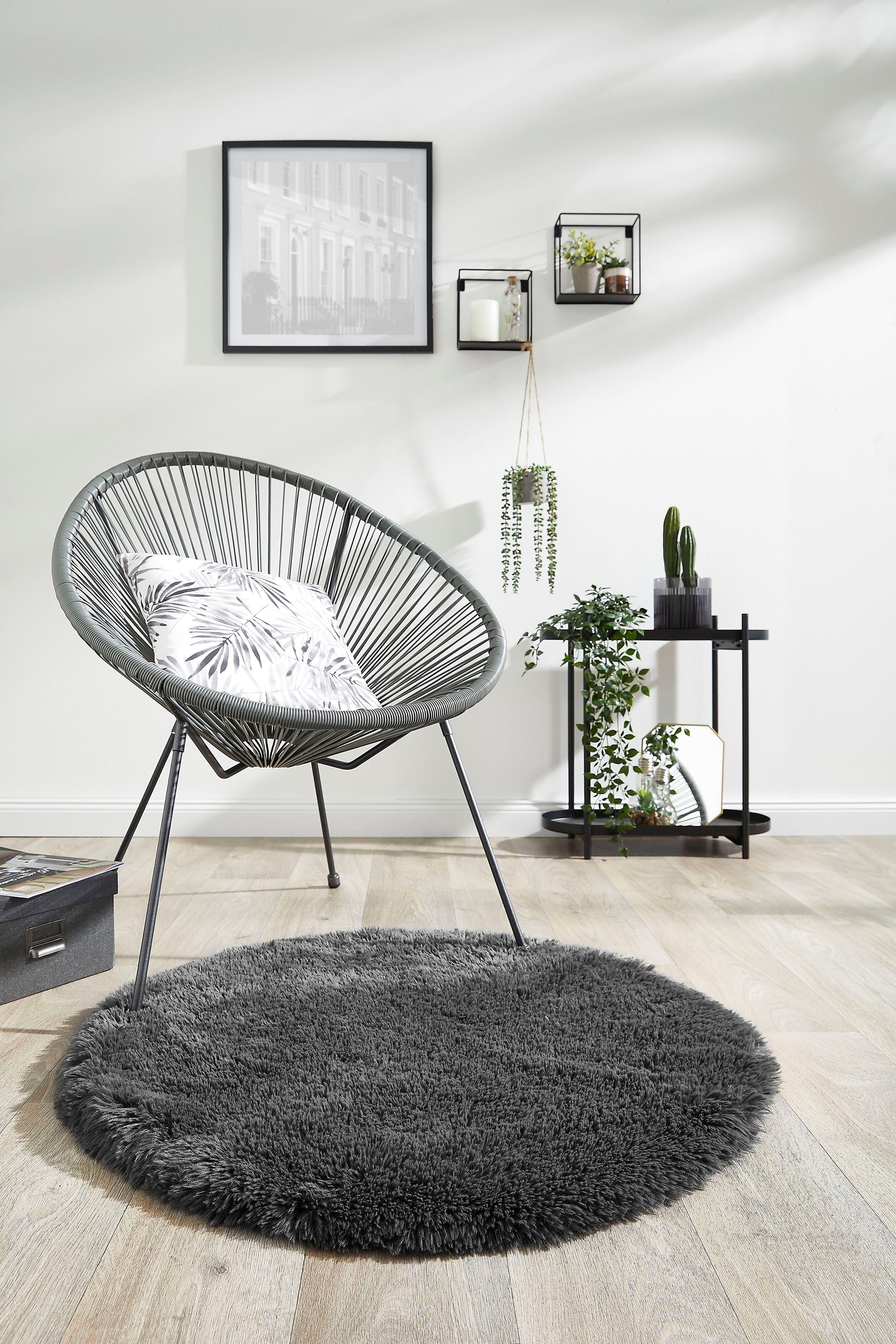 my home Fellteppich Alpa, rund, Höhe: günstig online kaufen