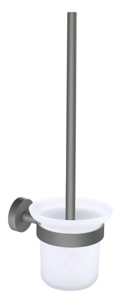 tesa WC-Garnitur MOON Toilettenbürstenhalter, (Set, 1-tlg), grau - 37,9 cm  : 11,2 cm : 14,5 cm