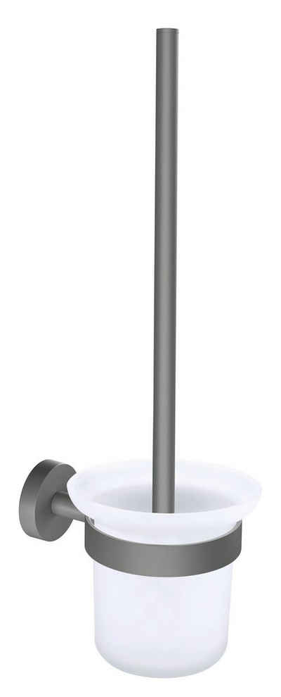 tesa WC-Garnitur MOON Toilettenbürstenhalter, (Set, 1-tlg), grau - 37,9 cm : 11,2 cm : 14,5 cm