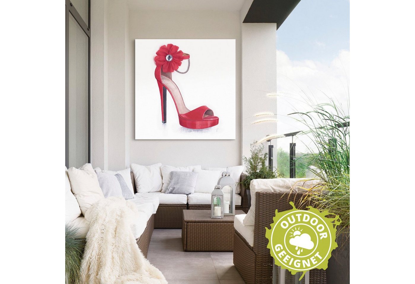 Artland Wandbild »Damenschuh - Rotes Modell«, Modebilder (1 Stück), in vielen Größen & Produktarten - Alubild / Outdoorbild für den Außenbereich, Leinwandbild, Poster, Wandaufkleber / Wandtattoo auch für Badezimmer geeignet-HomeTrends