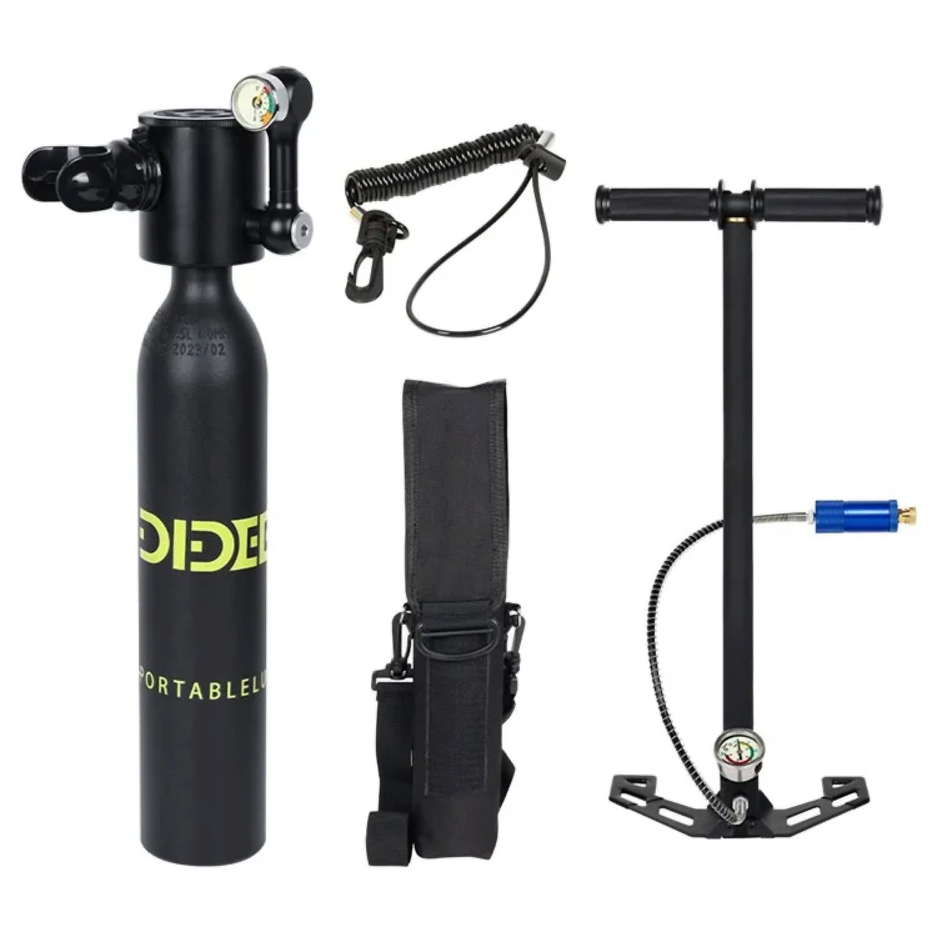 Sport-Knight® Tauchset Mini-Tauchgerät 0,5 / 1L, Tauch-Set komplett – mit Maske, Tauchflasche