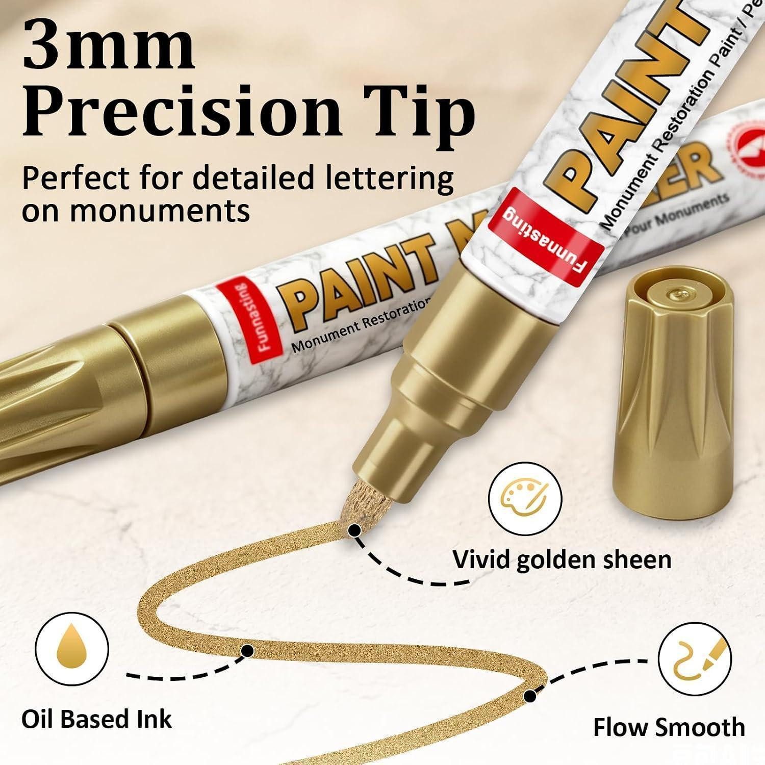 LuxusKollektion Lackmarker Grabstein Stift Gold 2Stk – Bild 3 von 5