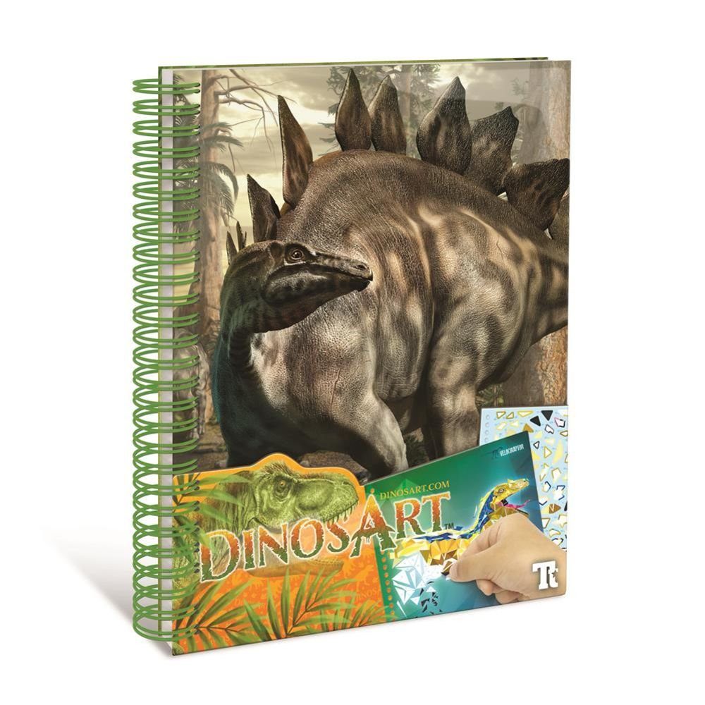 Dinos Art Stickerbuch Stickern nach Zahlen, Stickerbilder für Dinosaurier-Fans Kreativset