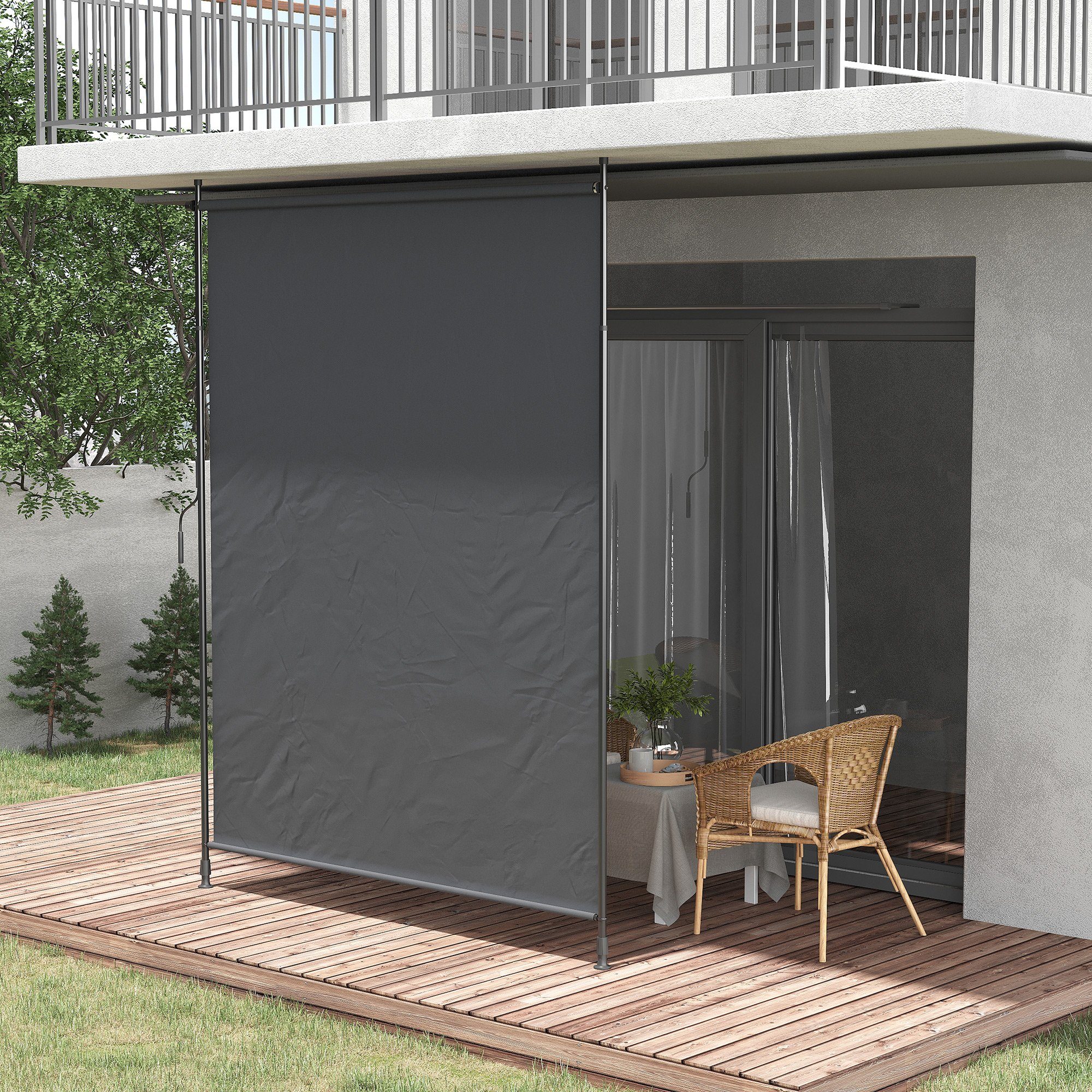Outsunny Markise Seitenmarkise, Einziehbares Sonnenschutz (Vertikalmarkise, günstig online kaufen