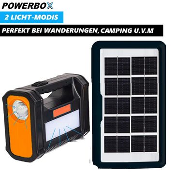 MAVURA POWERBOX Solar Power Station mit Solarpanel Solargenerator Powerstation, Mini Akku Kraftwerk Powerbank mit LED Leuchten tragbar
