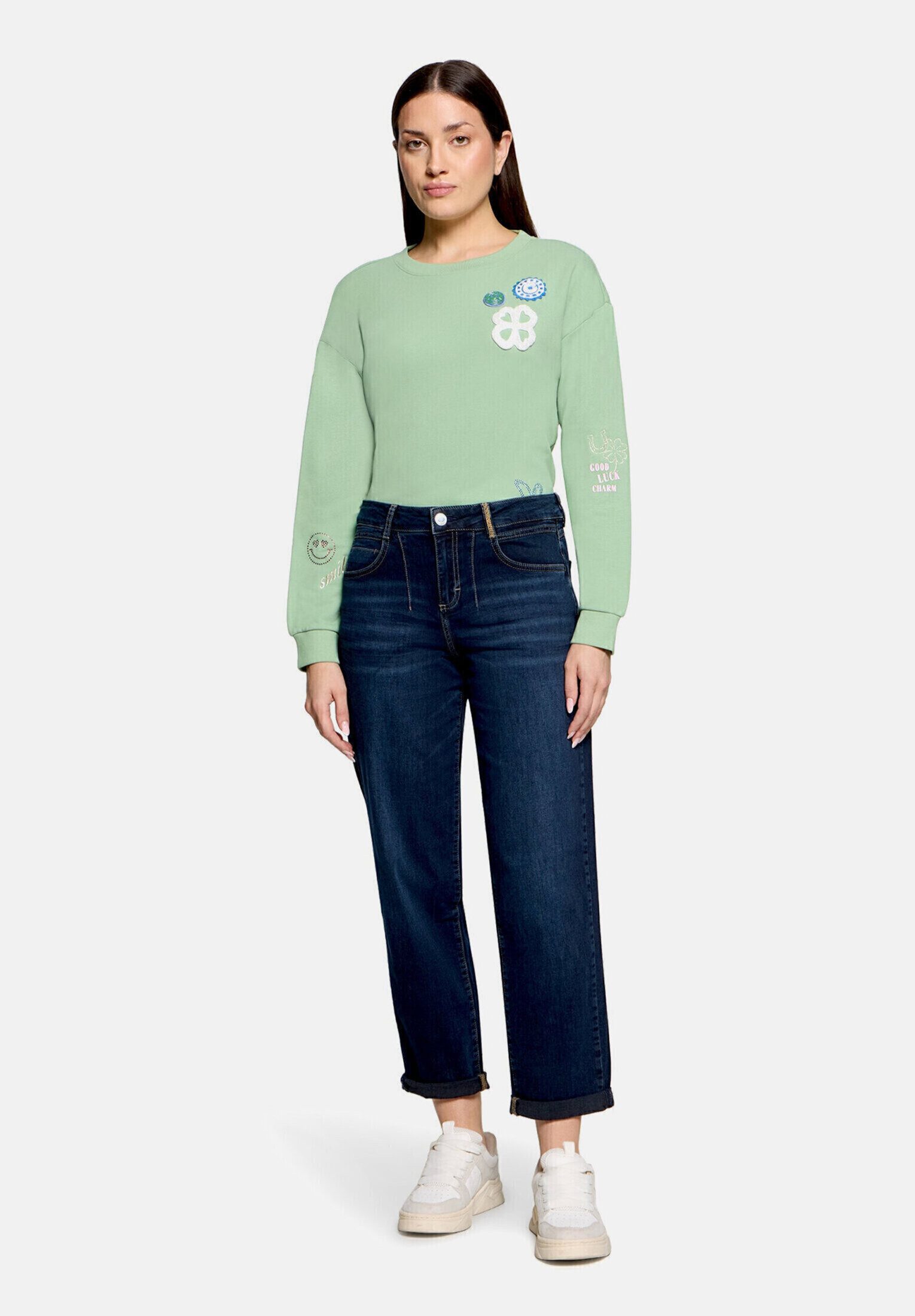 Cartoon Ankle-Jeans Damen mit Waschung