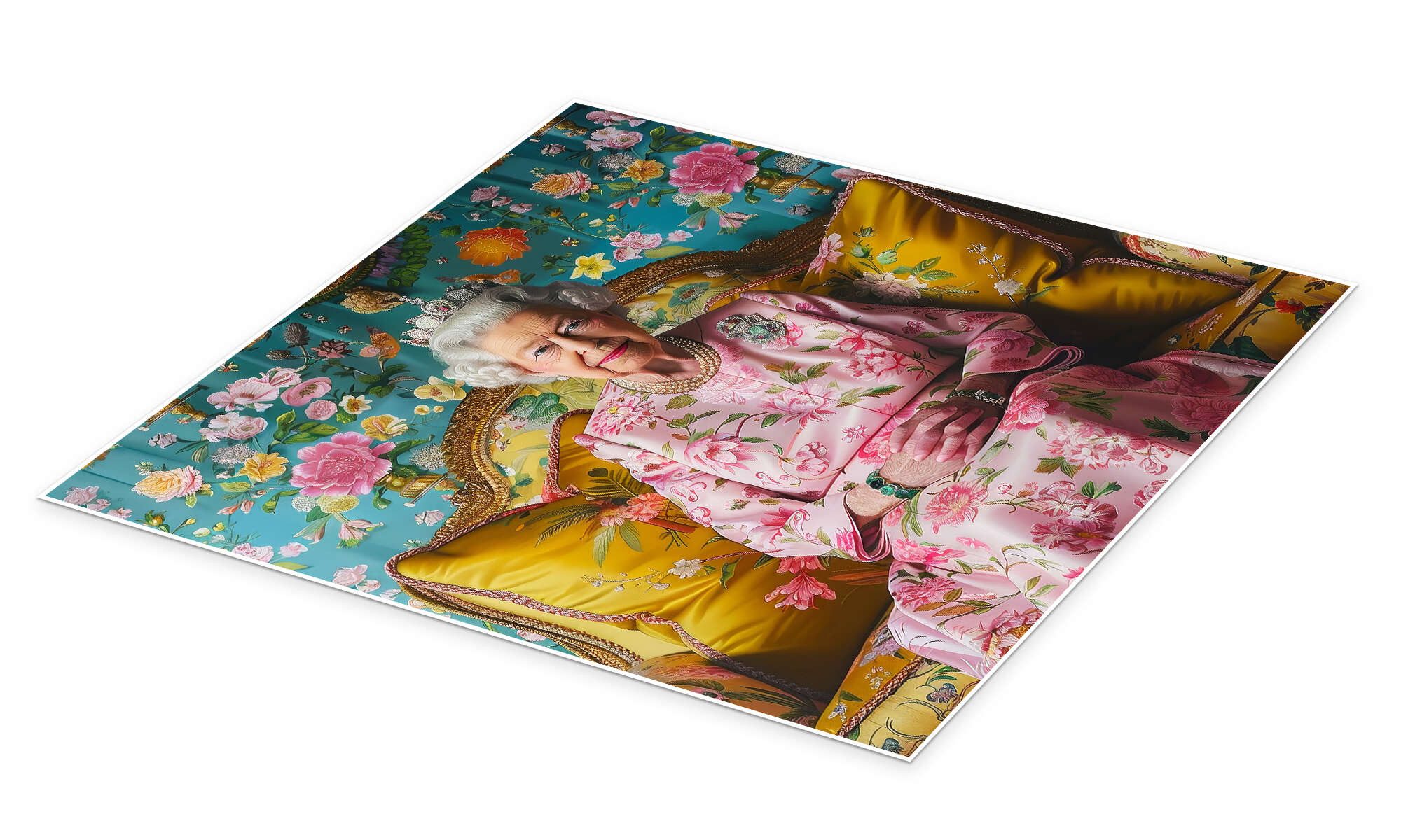 Posterlounge Wandbild Die Queen auf dem Sofa, DejaReve, erhältlich als Poster, Leinwandbild, Wandsticker oder Acrylglasbild