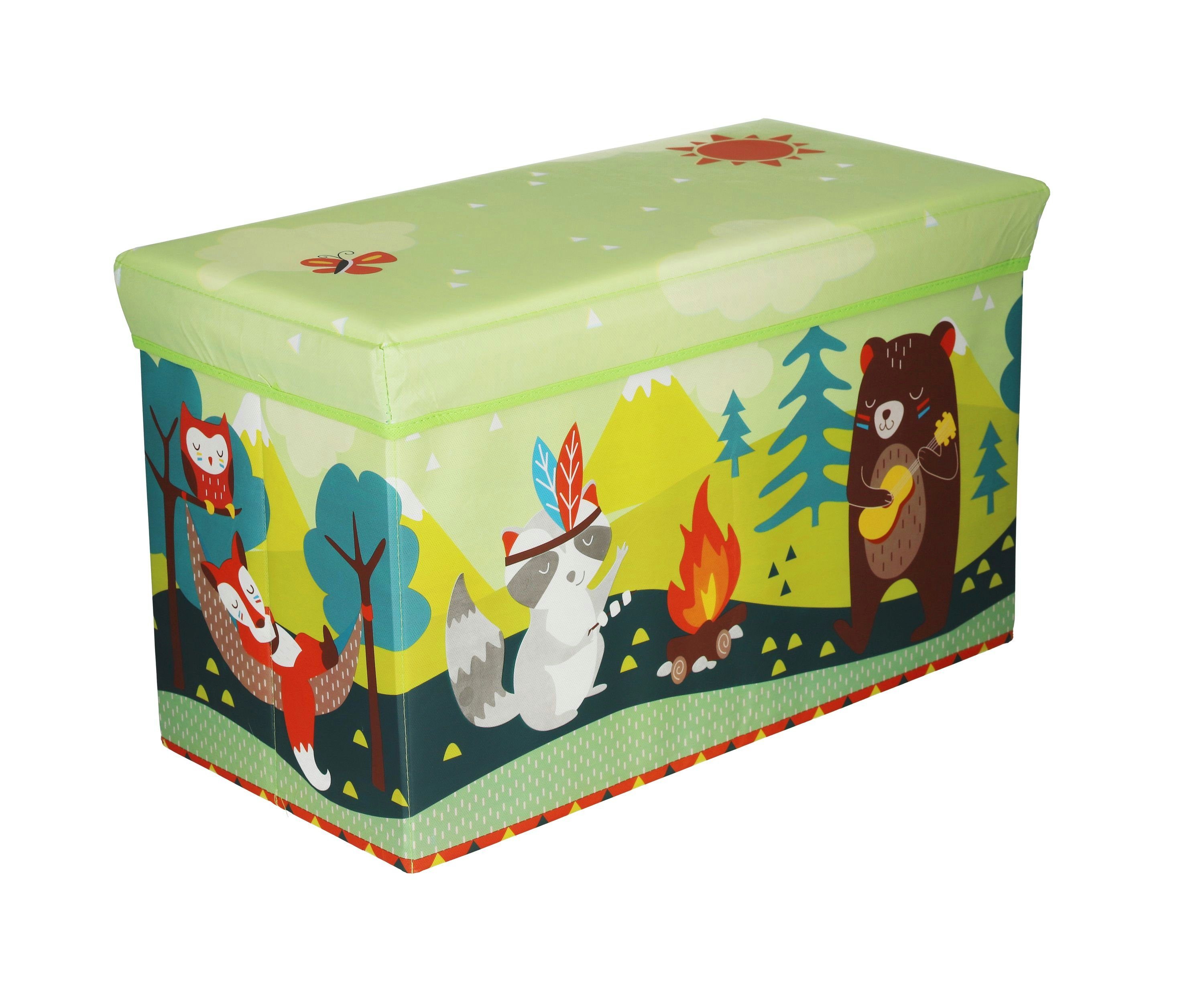 BIECO Spielzeugtruhe »Bieco Aufbewahrungsbox mit Deckel Waldtiere 60L