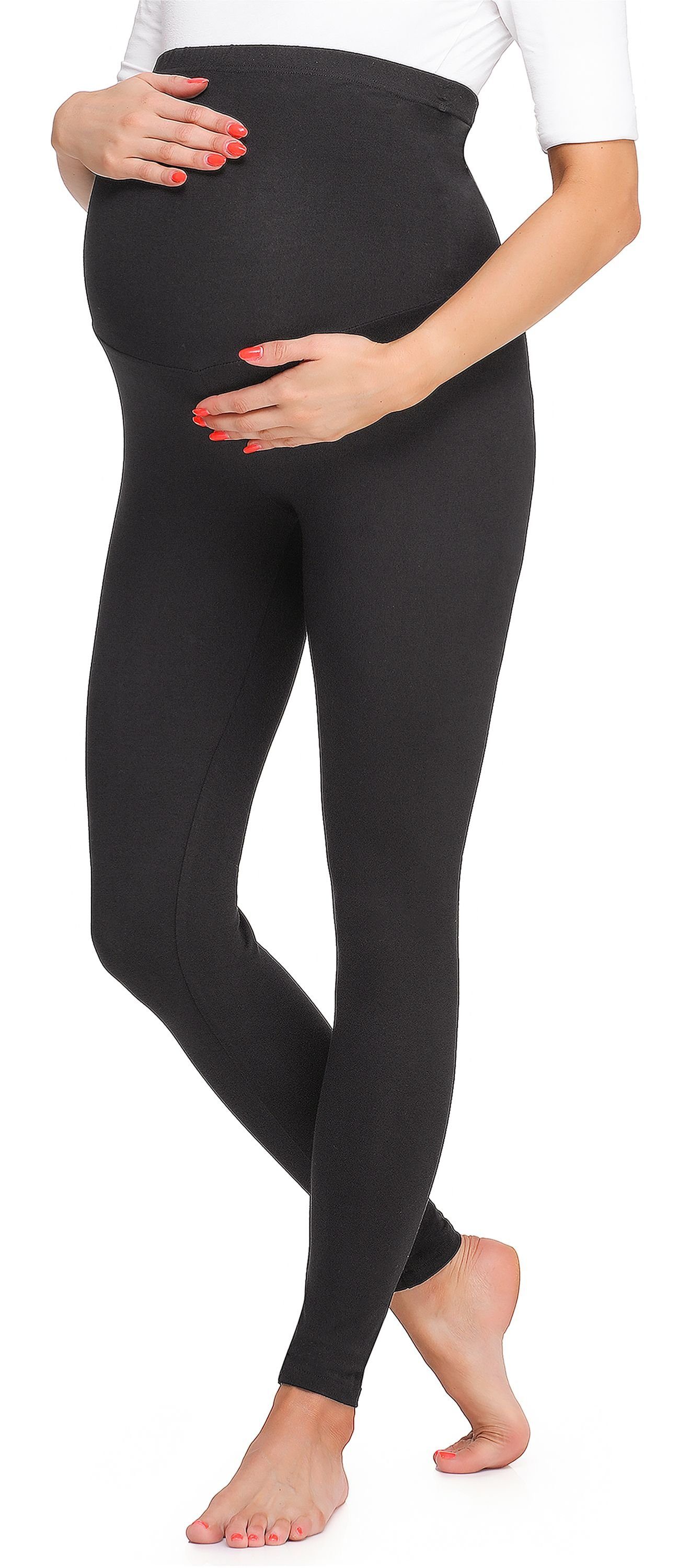 Be Mammy Umstandsleggings Damen Lange Umstandsleggings BE20-257 (1-tlg) elastischer Bund