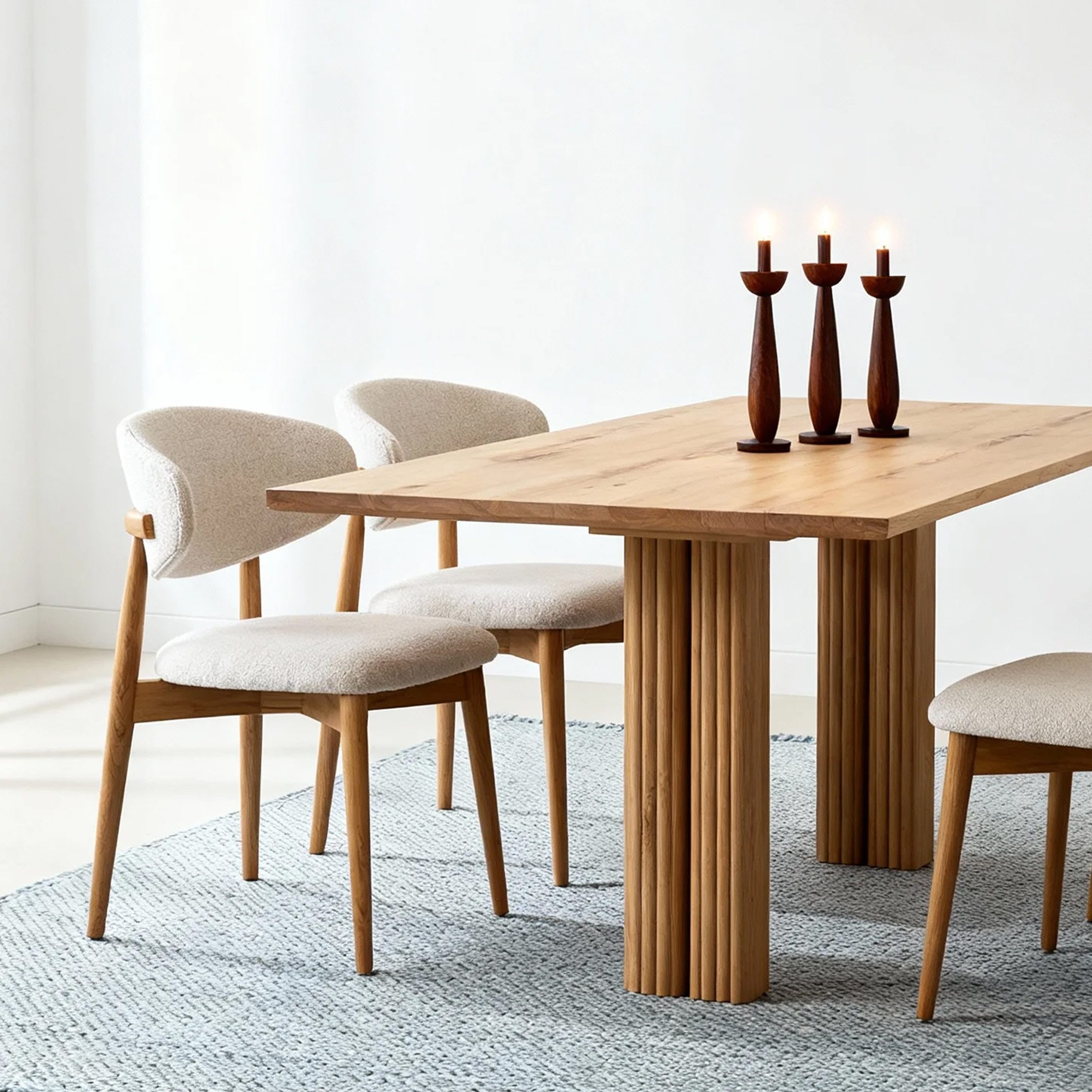 VECHOO Esszimmerstuhl 2er-set moderner Polsterstuhl Holzstuhl Wallace, Naturrahmen (2 St), Küchenstuhl, Wohnzimmerstuhl