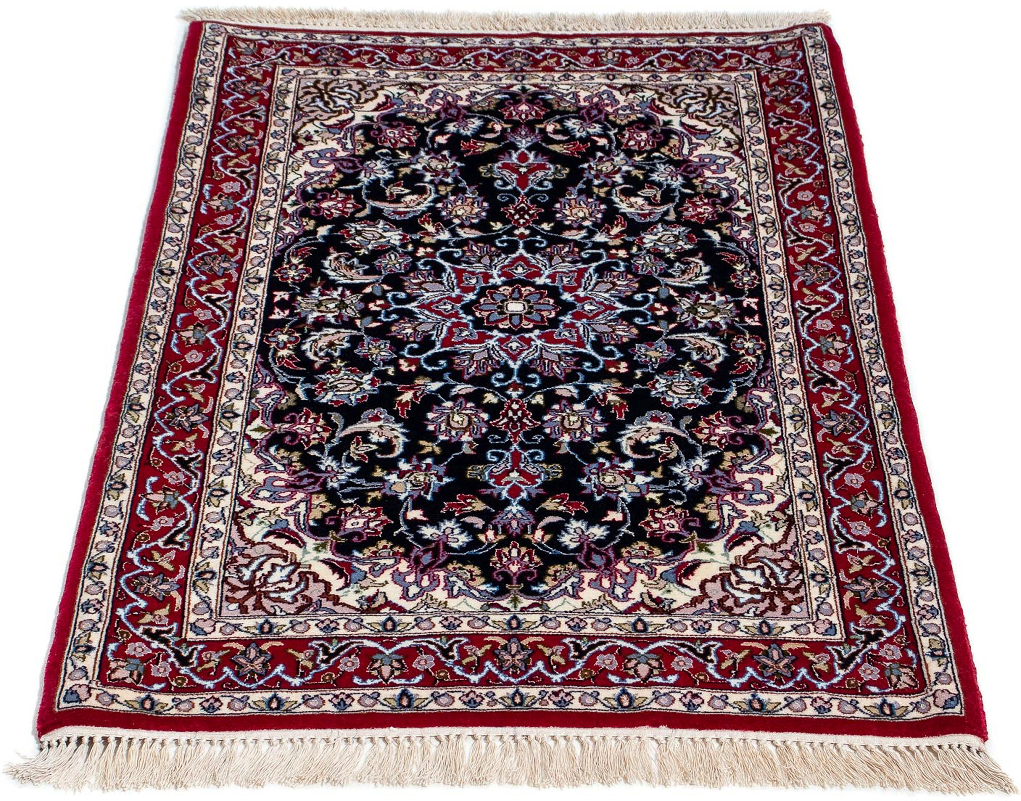 Orientteppich Perser - Isfahan - Premium - 108 x 72 cm - dunkelrot, morgenland, rechteckig, Höhe: 6 mm, Wohnzimmer, Handgeknüpft, Einzelstück mit Zertifikat